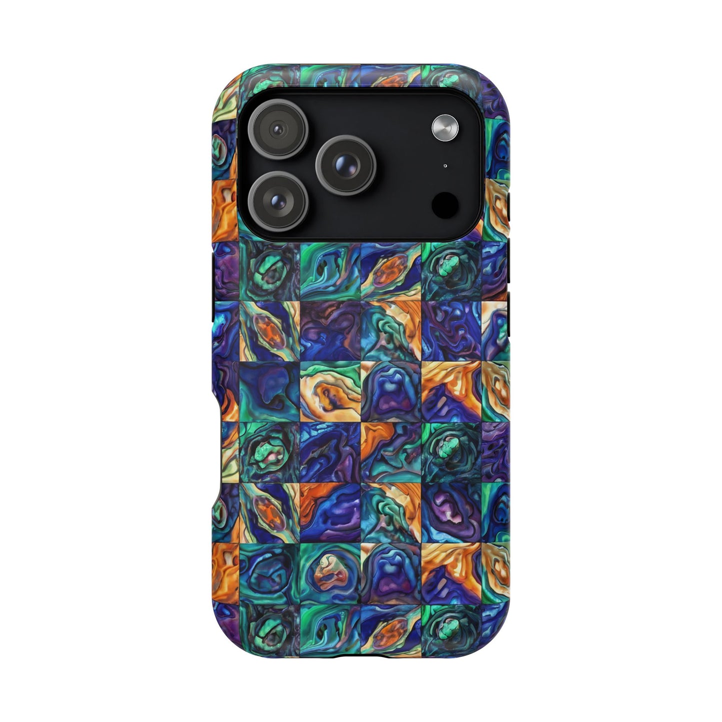 Abstract Purple & Green Seascape Magnetic Impact-Resistant iPhone Case