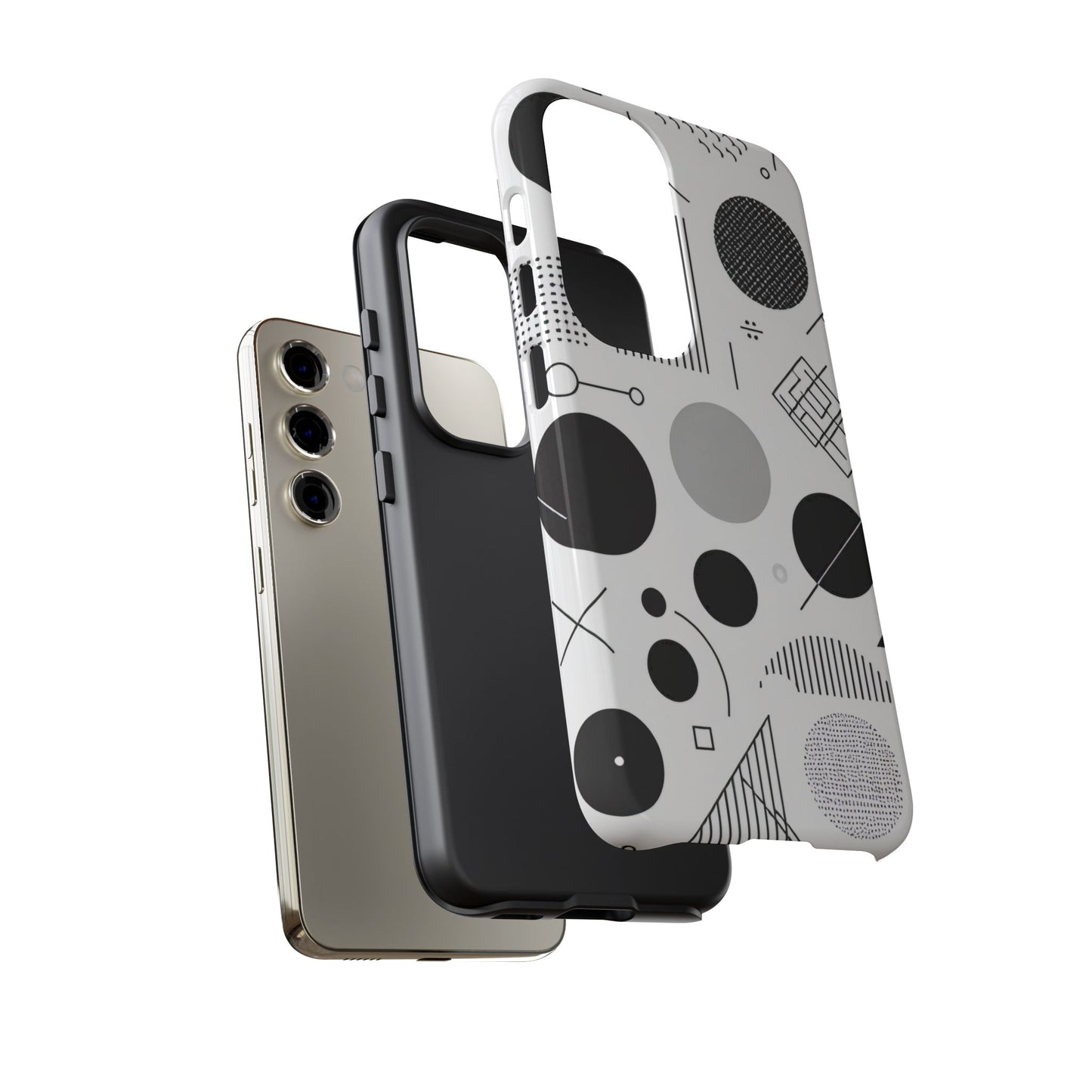 Black and White Abstract Art Design Samsung Tough Case