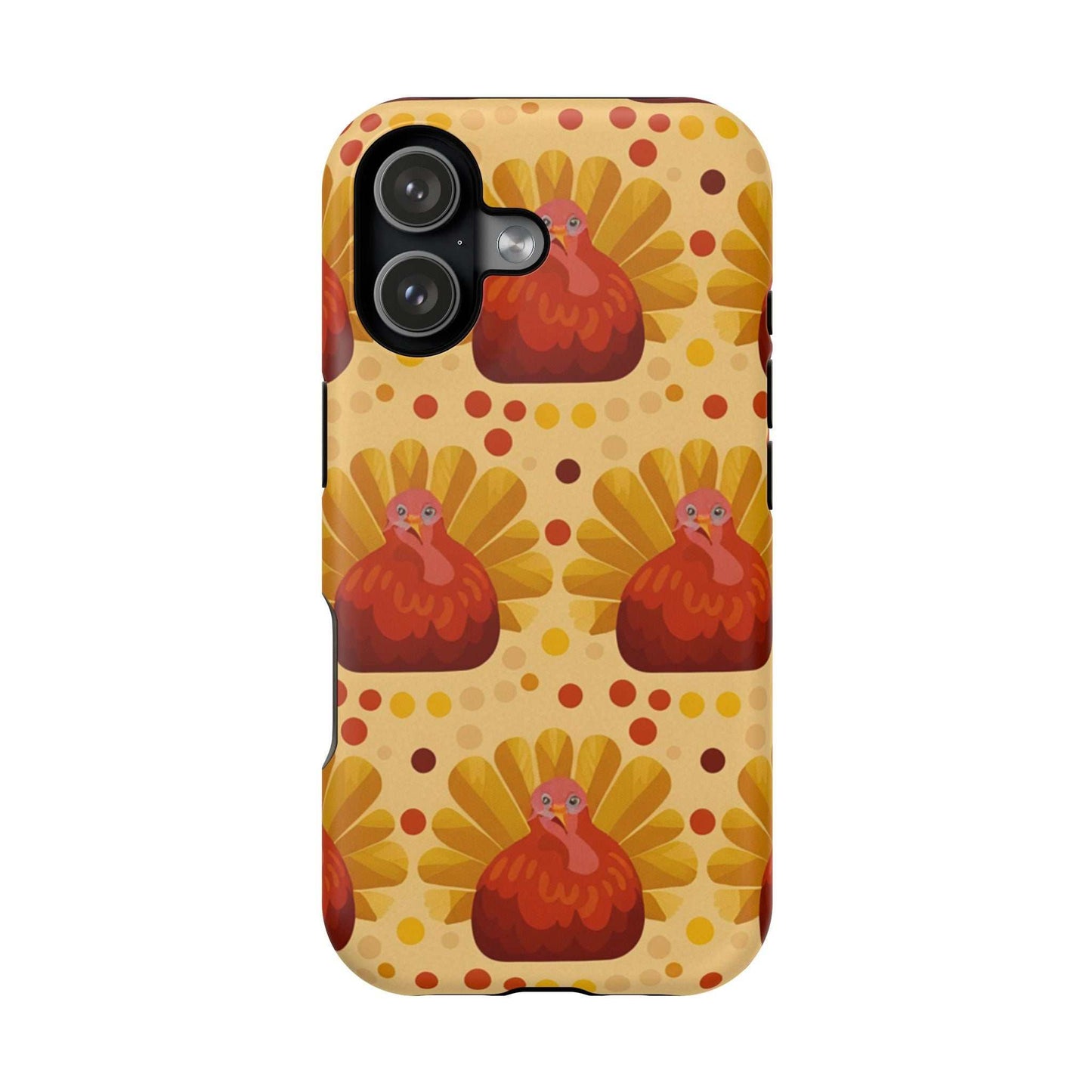 Turkey Celebration iPhone Case with festive turkey pattern and dual-layer protection