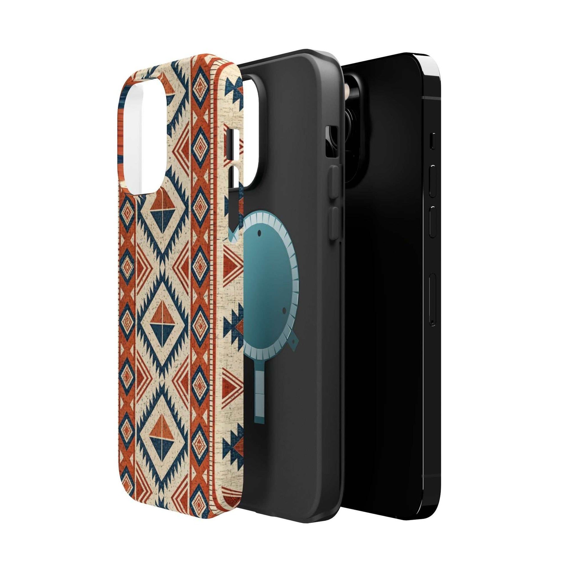 Tribal Inspired Pattern magnetic tough iPhone case with durable polycarbonate and TPU layers