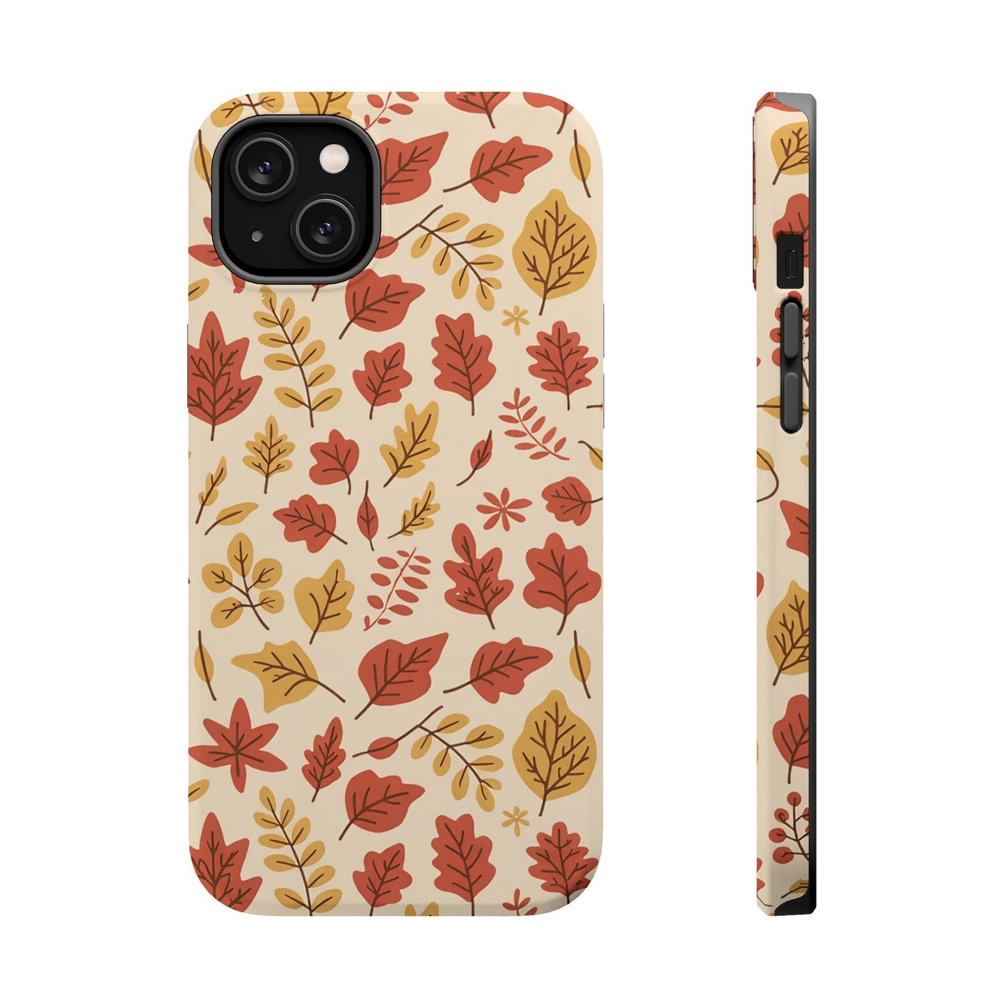 Fall Leaves iPhone case with colorful autumn leaf design, durable dual-layer protection, and MagSafe compatibility