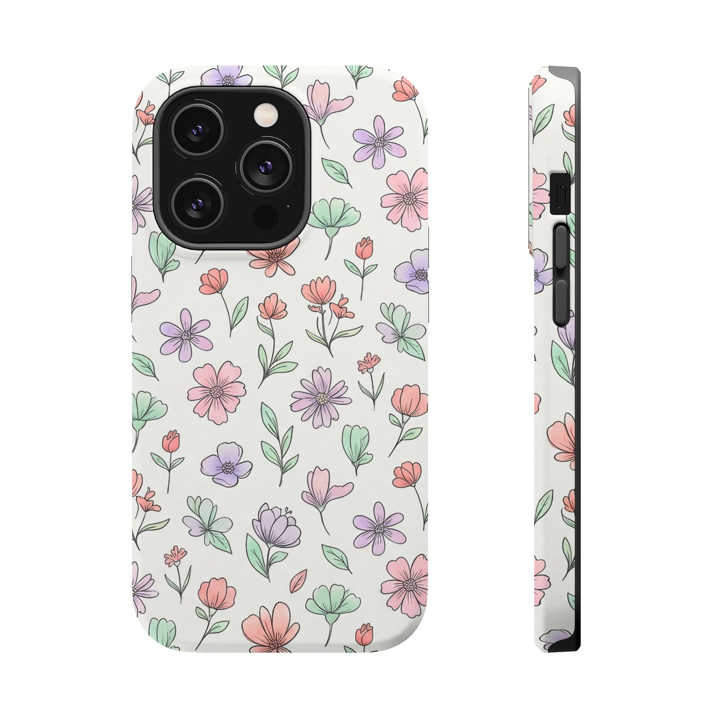 Artistic Floral iPhone Case — Magnetic Impact-Resistant Protection