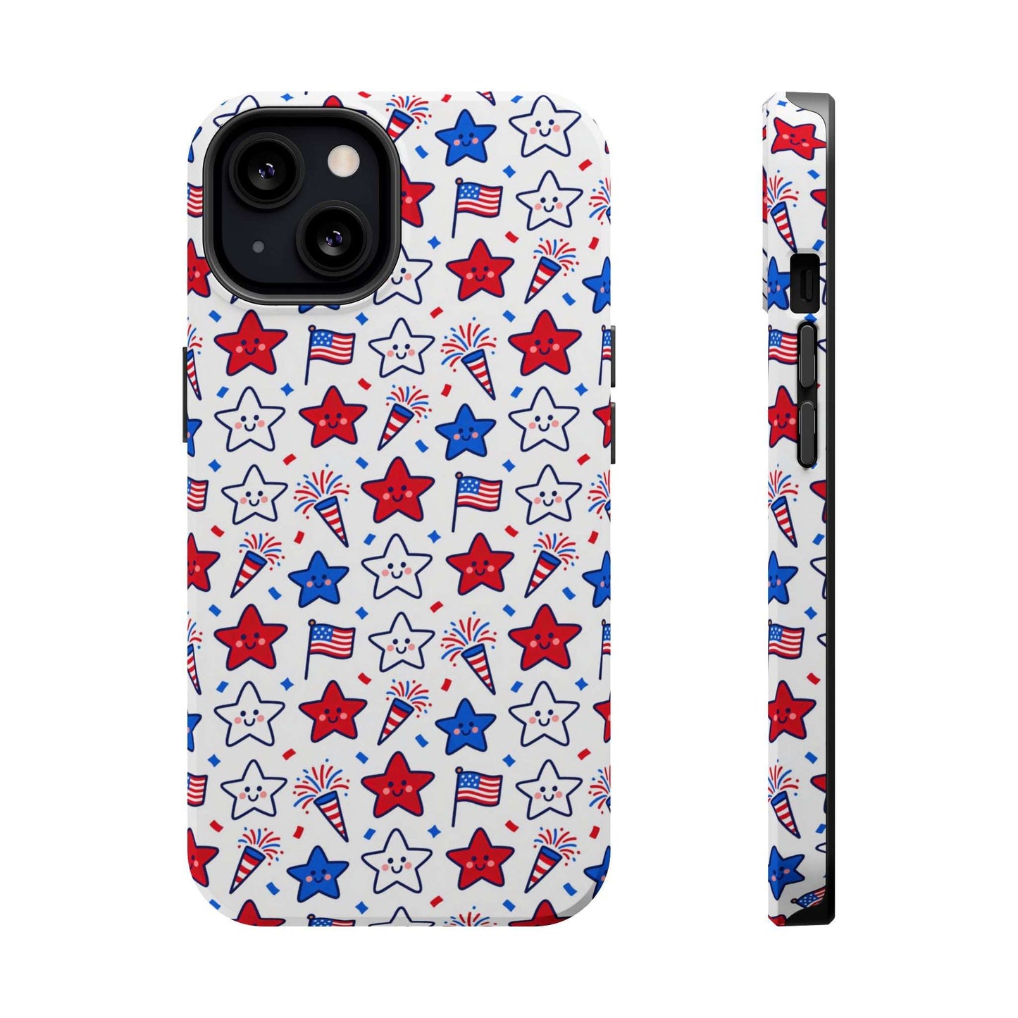 Kawaii 4th of July Phone Case – Cute Patriotic iPhone Case with MagSafe, Shockproof Protective Cover
