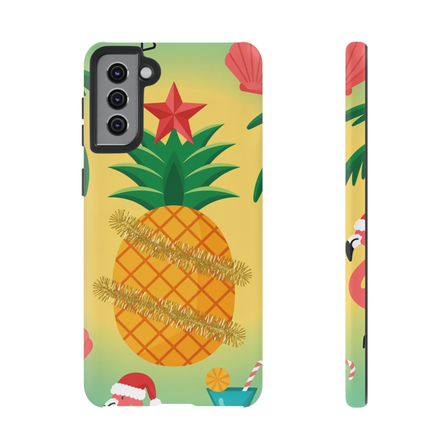 Samsung Christmas Pineapple phone case with festive tropical design and durable TPU material