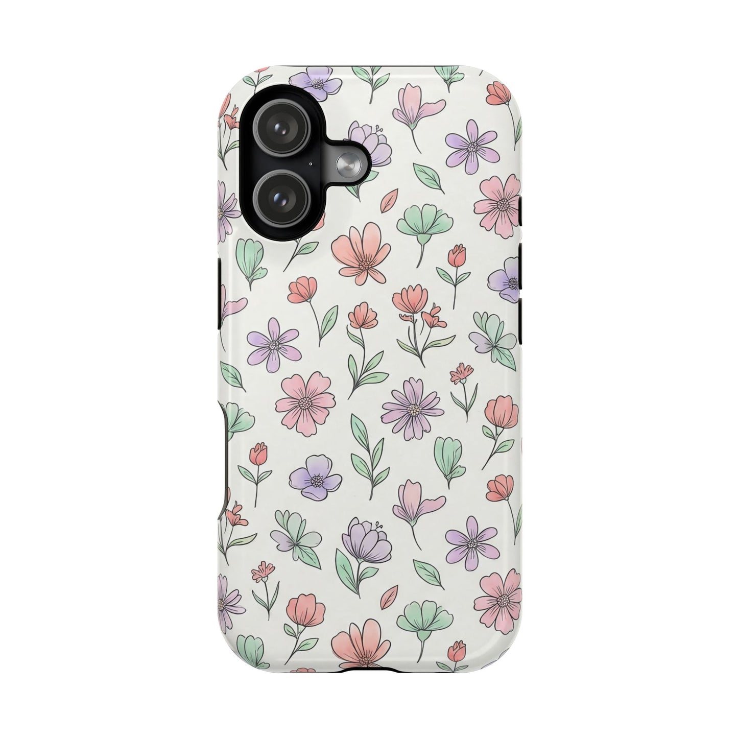 Artistic Floral iPhone Case — Magnetic Impact-Resistant Protection
