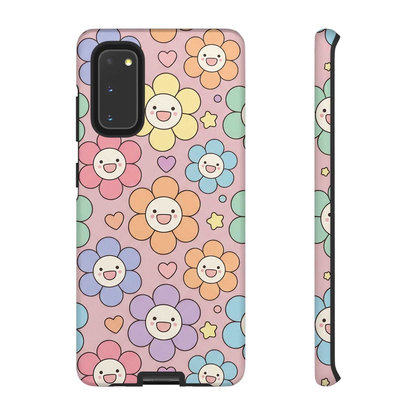 Happy Flower Samsung Phone Case – Floral Dual-Layer Protective Case