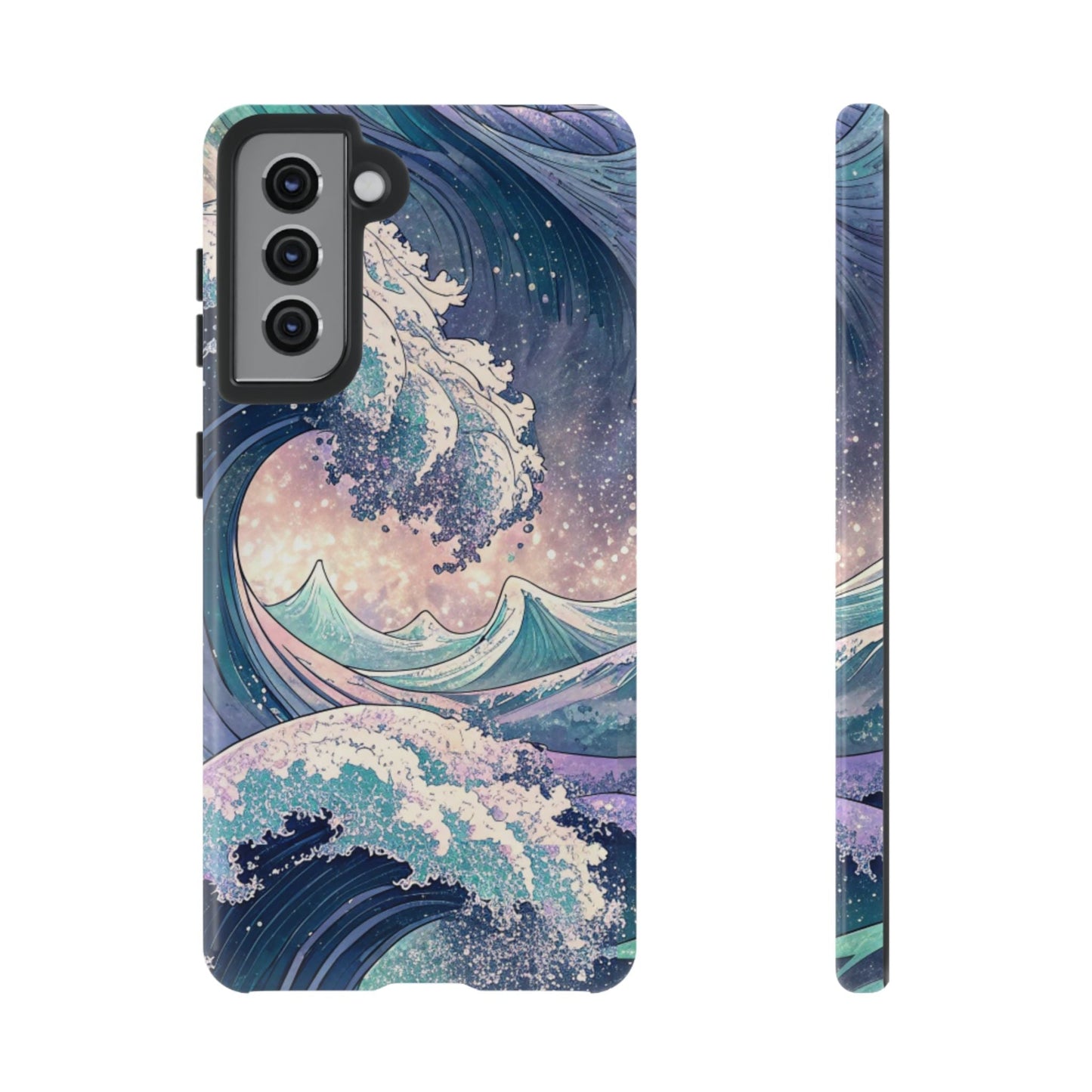 Crashing Waves Samsung tough phone case with durable drop protection and beach-inspired wave design