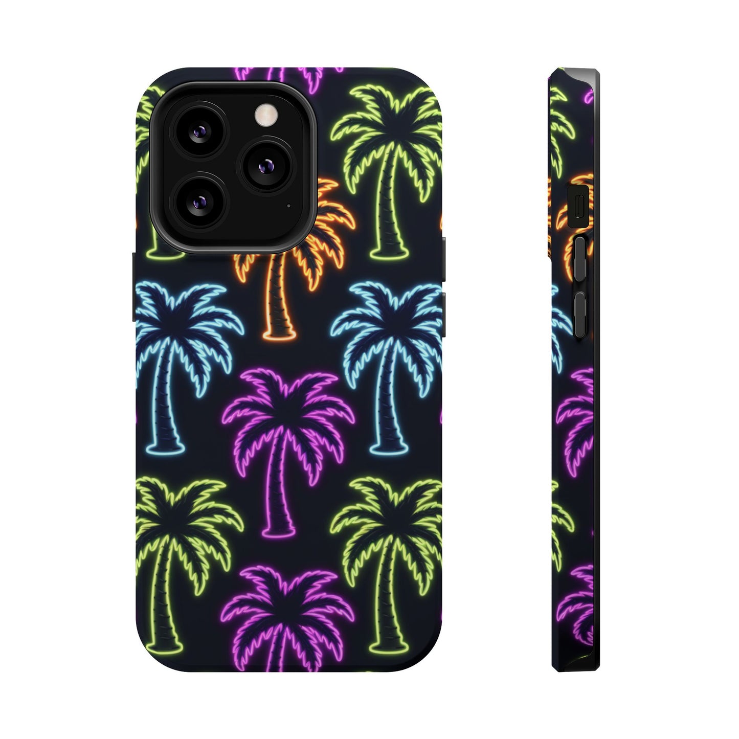 Neon Palm Tree iPhone Tough Case