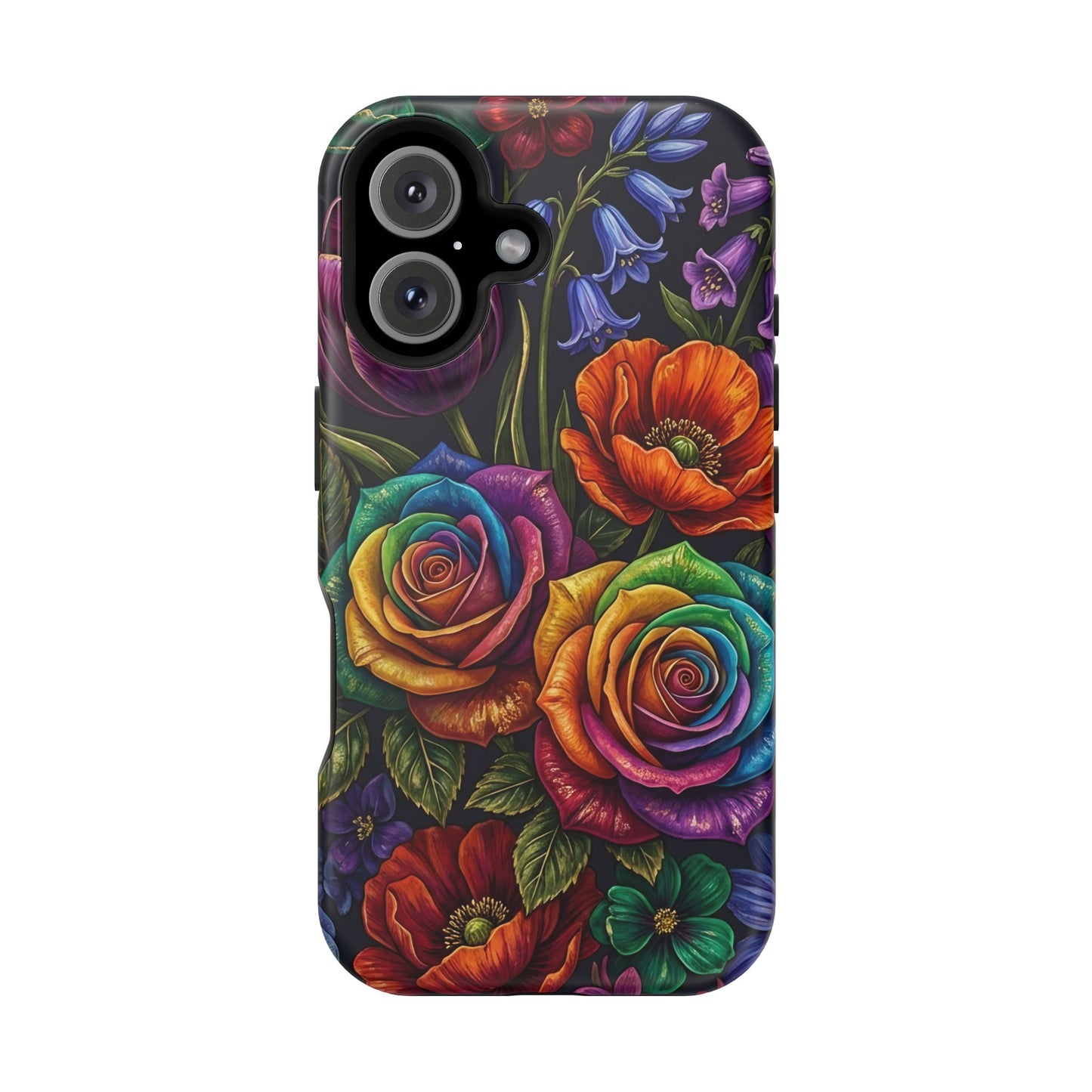 Rainbow Rose iPhone Tough Case — Magnetic Impact-Resistant Phone Case