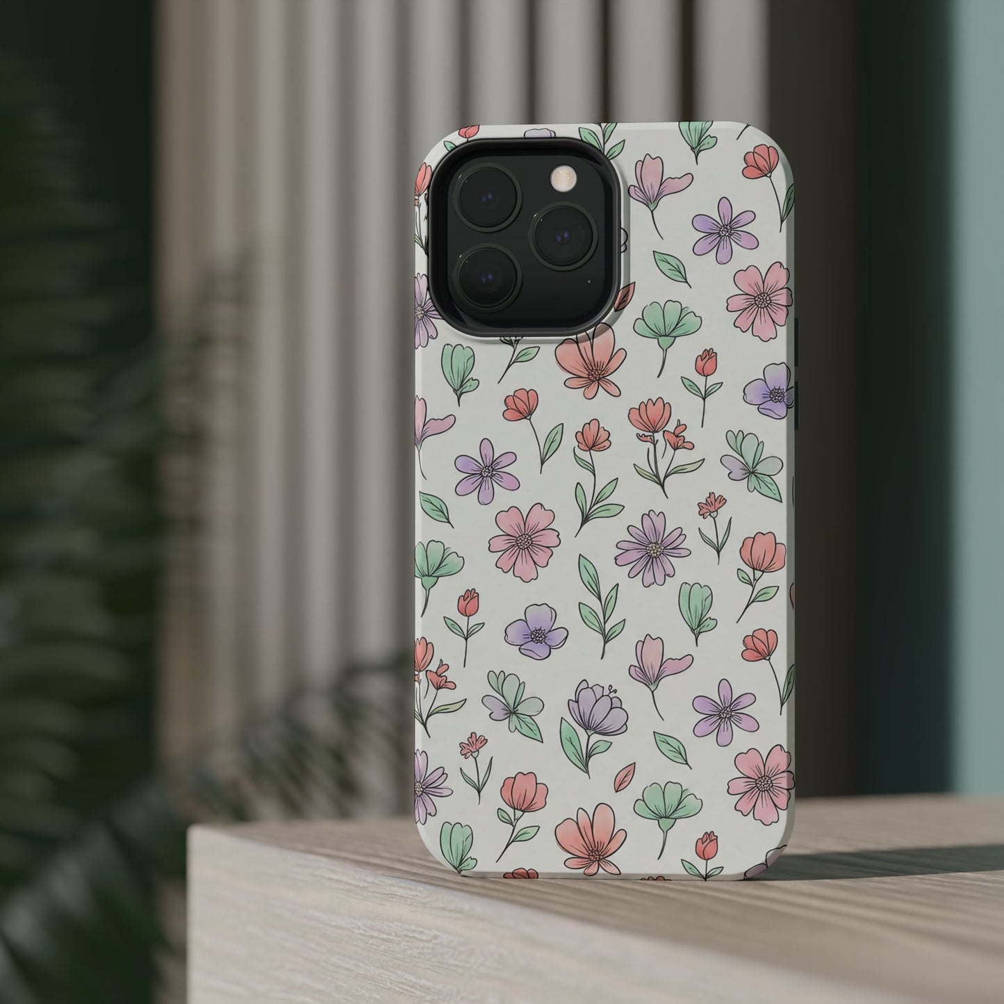 Artistic Floral iPhone Case — Magnetic Impact-Resistant Protection