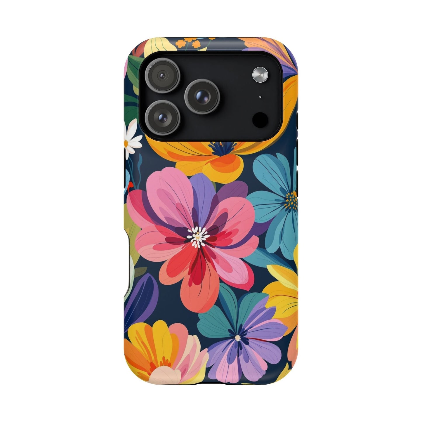 Colorful floral design iPhone 17 case with durable protection and MagSafe compatibility