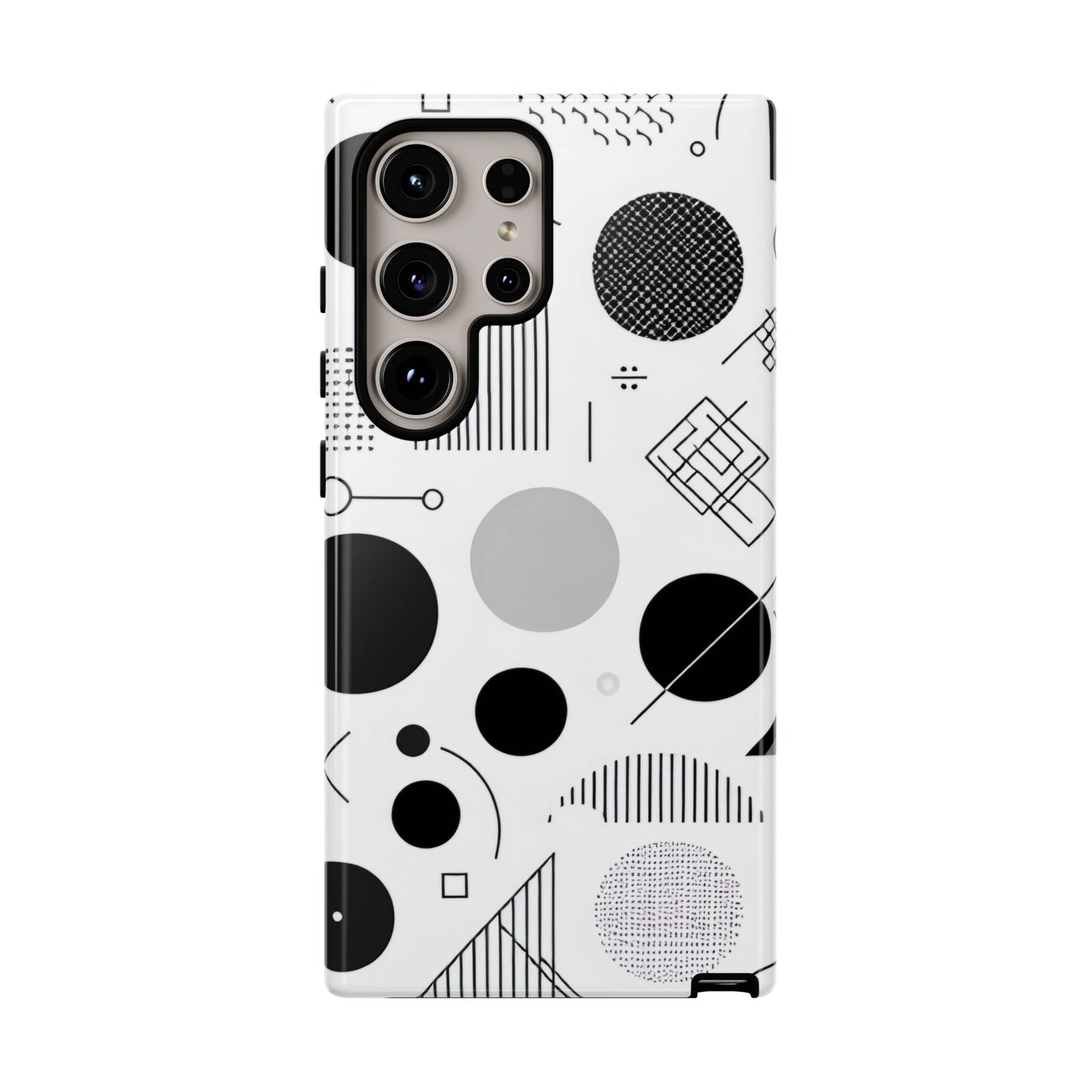 Black and White Abstract Art Design Samsung Tough Case