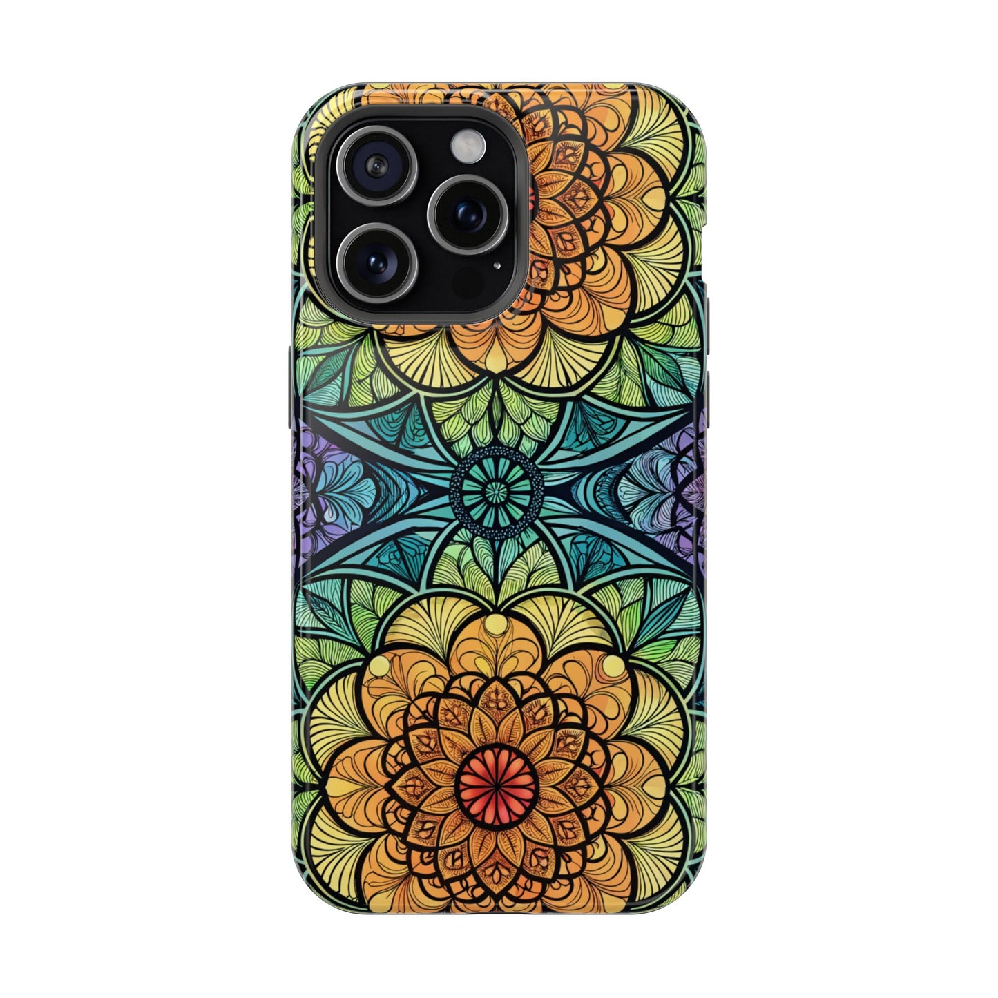 Hypnotic Colorful Kaleidoscope iPhone Case – Durable, Stylish, MagSafe Compatible