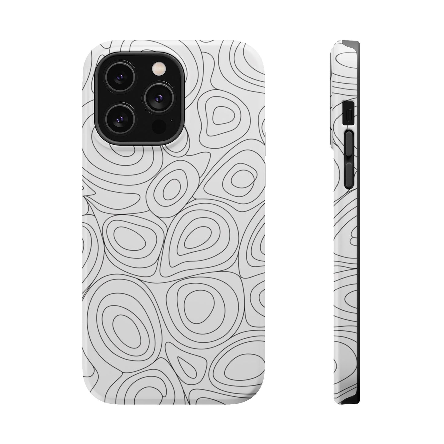 Black and White Abstract Circles Design iPhone Tough Case