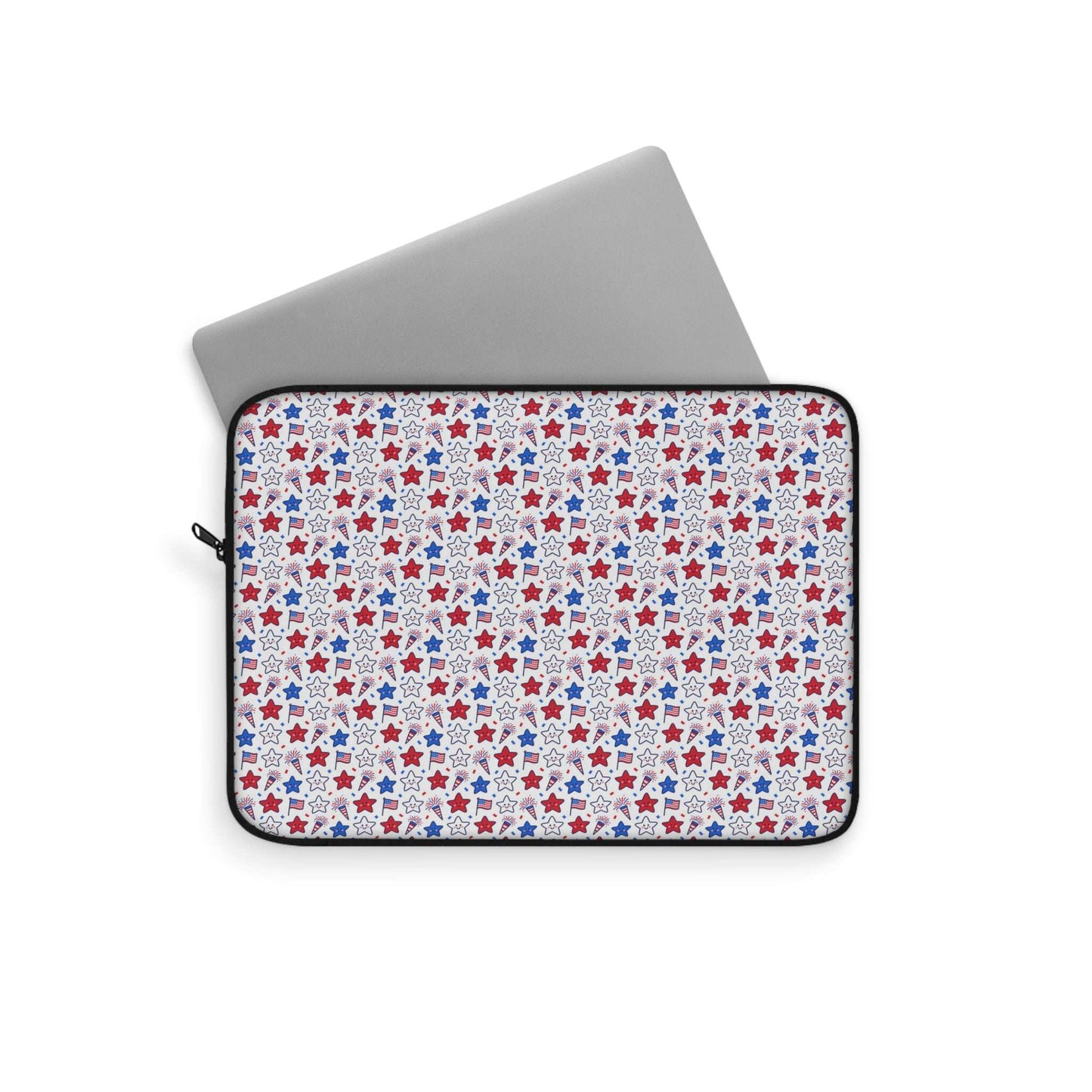 Kawaii 4th of July Laptop Sleeve – Cute Patriotic Laptop Case with Plush Protection