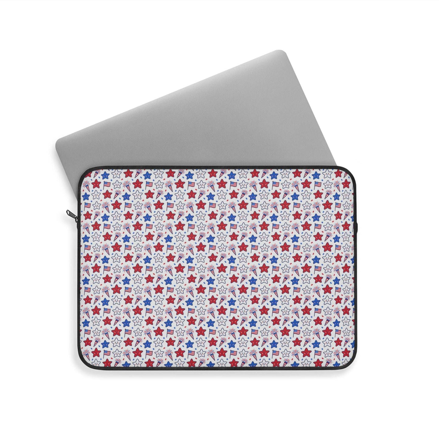 Kawaii 4th of July Laptop Sleeve – Cute Patriotic Laptop Case with Plush Protection