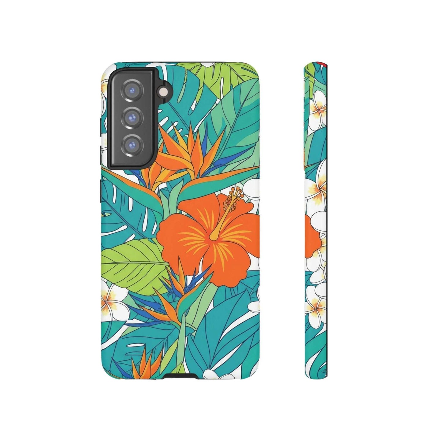Vibrant Floral Samsung Case with colorful tropical flower design and durable protective shell