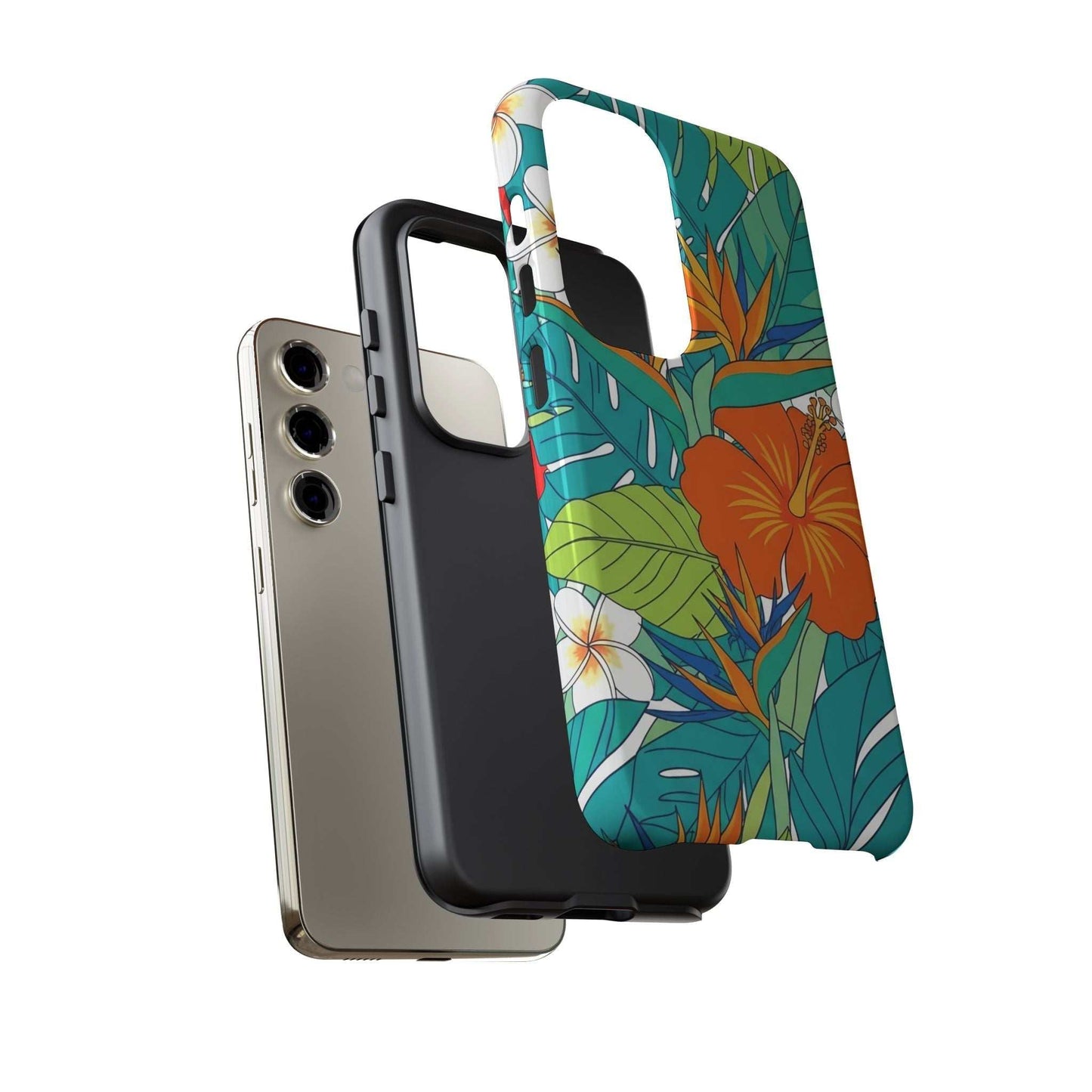 Vibrant Floral Samsung Case with shock-absorbing silicone liner and UV protection for durable, stylish phone protection