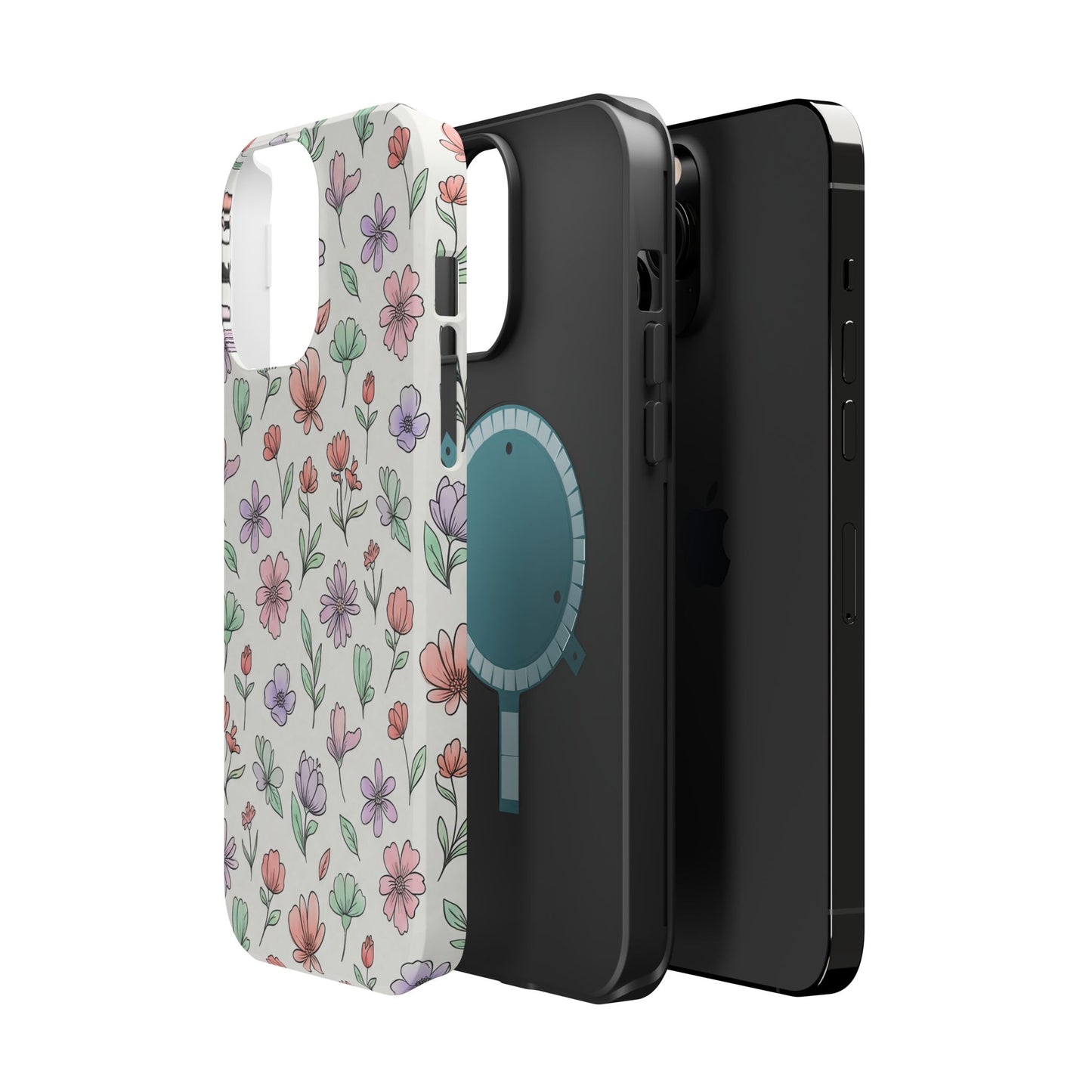 Artistic Floral iPhone Case — Magnetic Impact-Resistant Protection