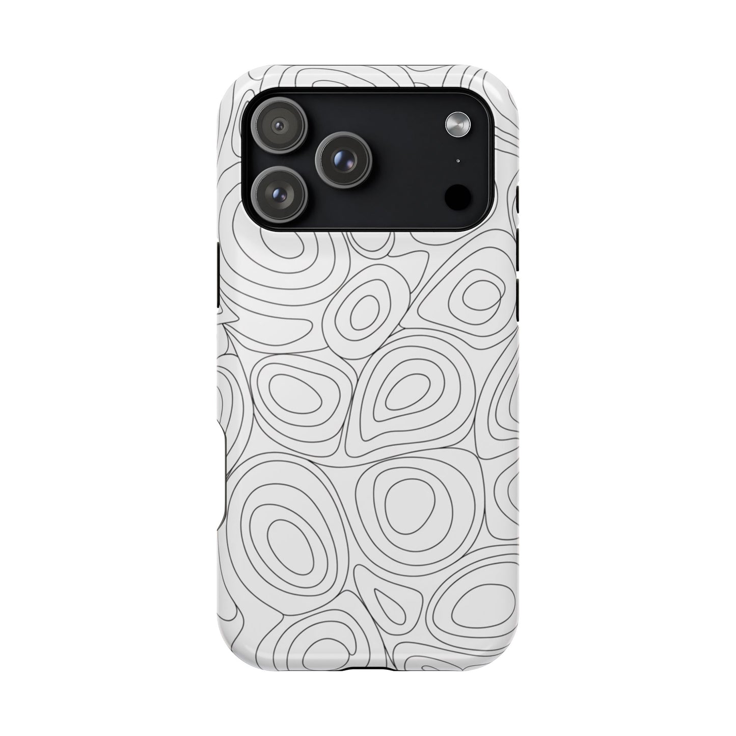 Black and White Abstract Circles Design iPhone Tough Case
