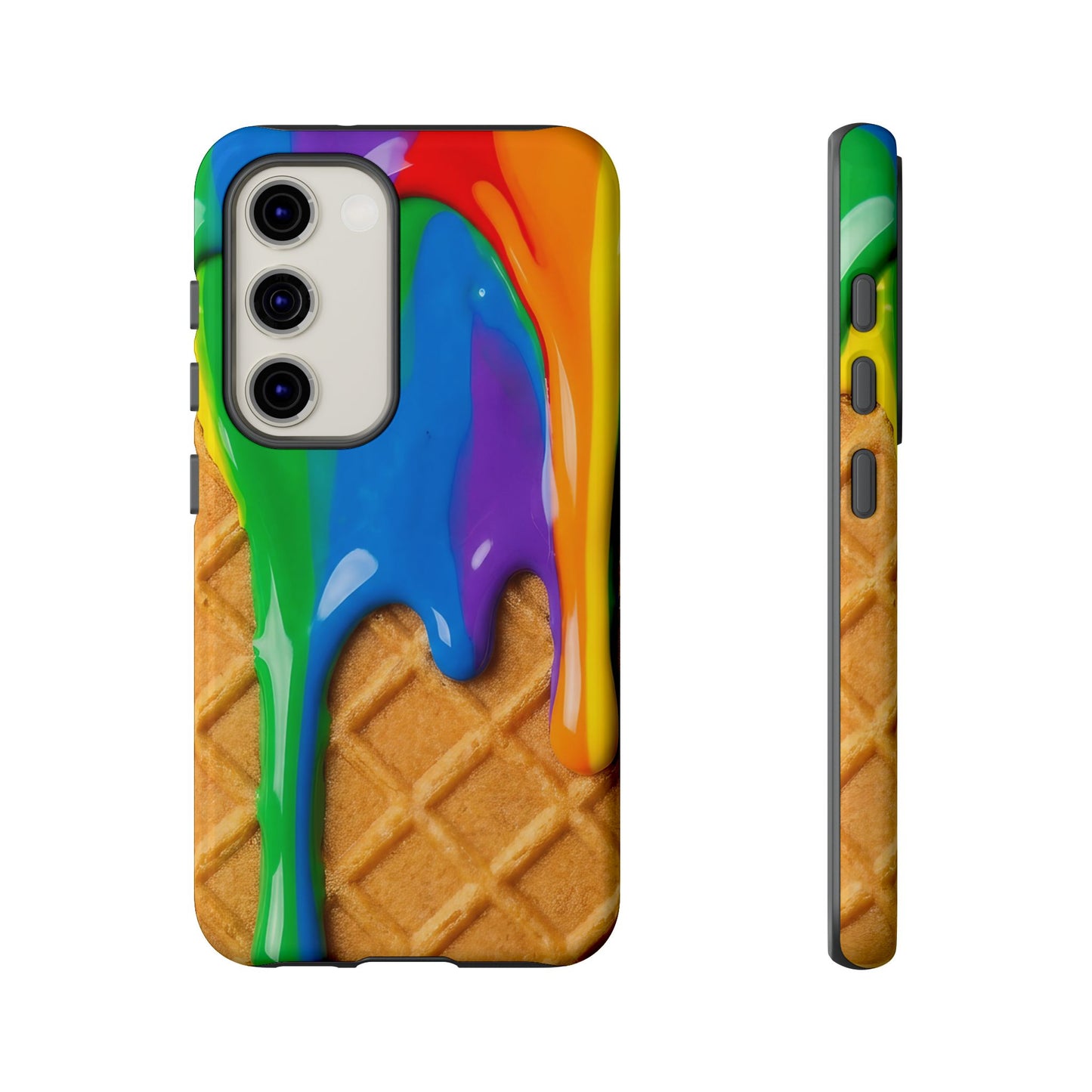 Rainbow Waffle Drip Samsung Phone Case — Tough Protective Cover