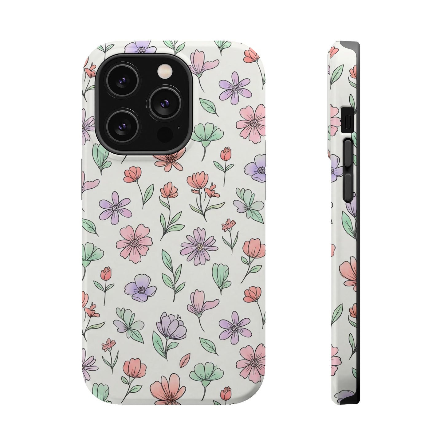 Artistic Floral iPhone Case — Magnetic Impact-Resistant Protection