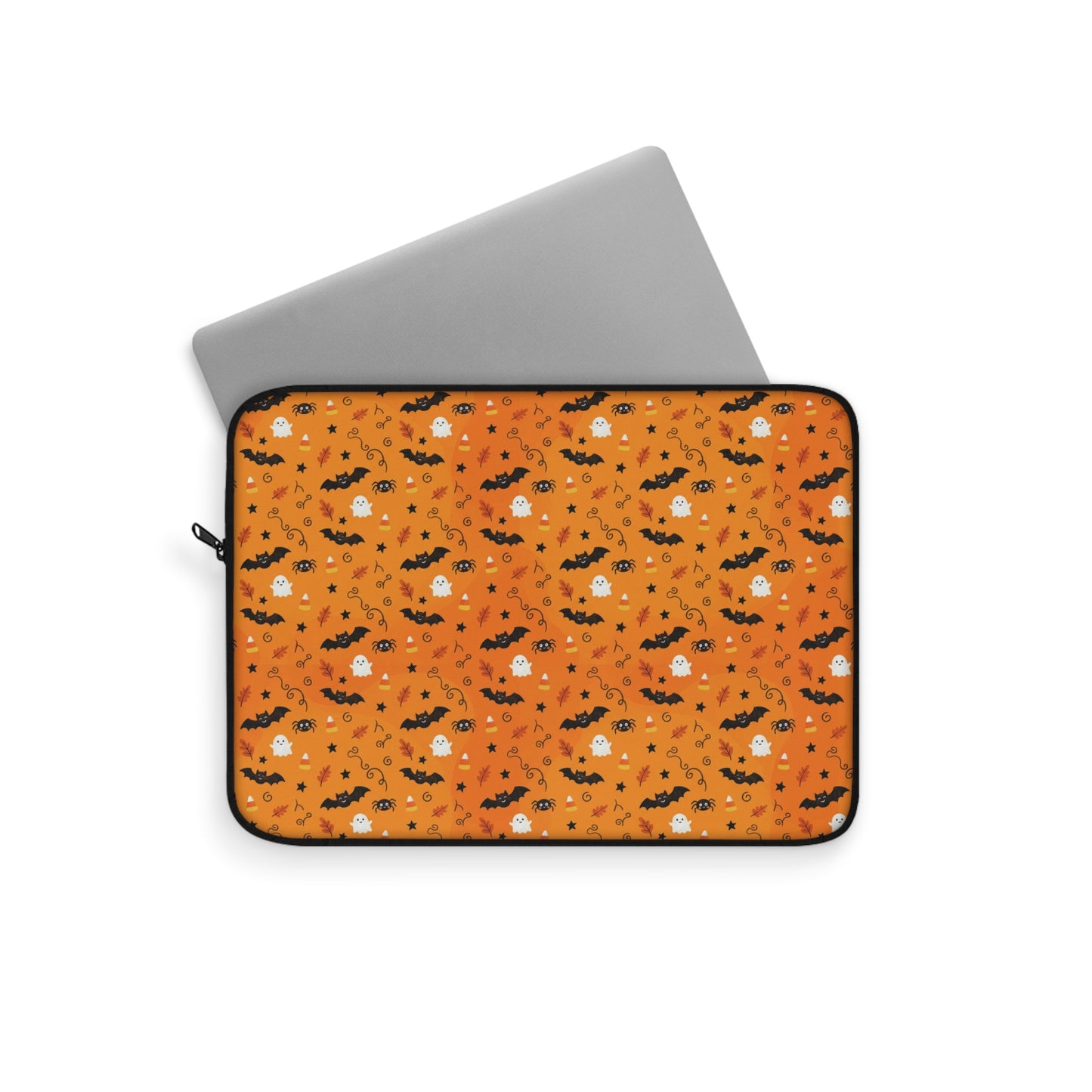 Boo-tiful Halloween Bat & Candy Orange Laptop Sleeve