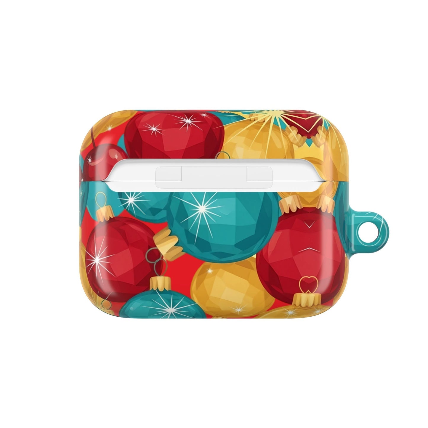 Christmas Tree Sparkle Bulb AirPod Case with colorful holiday ornament design, durable polycarbonate, compatible with AirPods Gen 1-3 and Pro Gen 1-2.