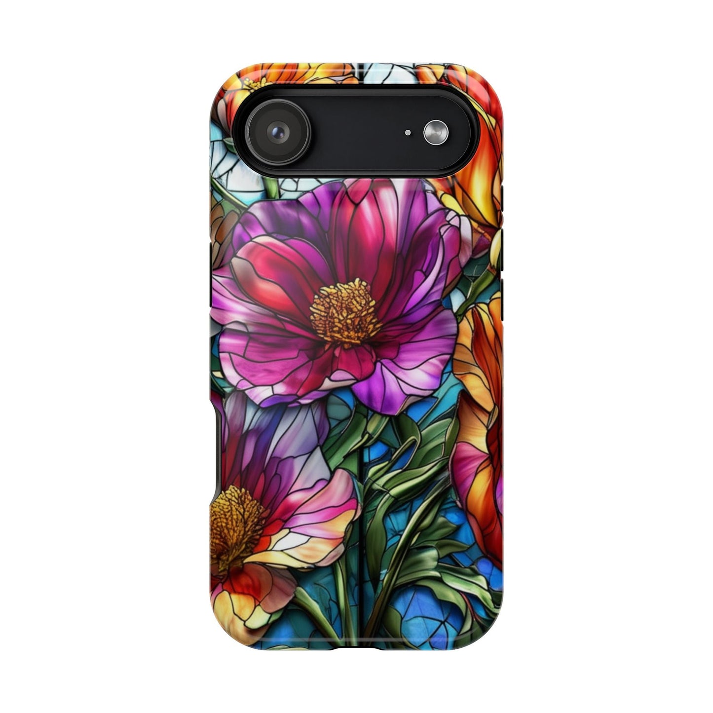 Vibrant Purple Flower iPhone case with colorful floral design and durable protective cover