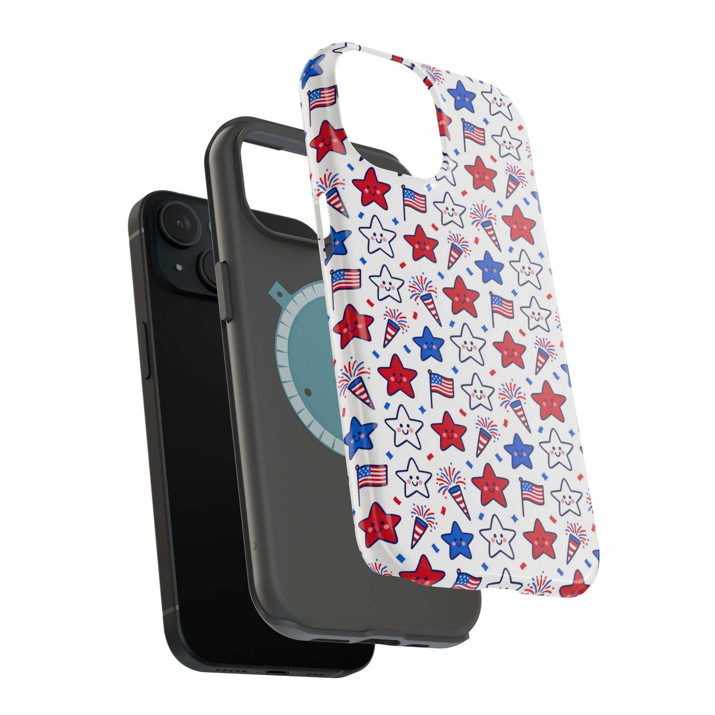Kawaii 4th of July Phone Case – Cute Patriotic iPhone Case with MagSafe, Shockproof Protective Cover
