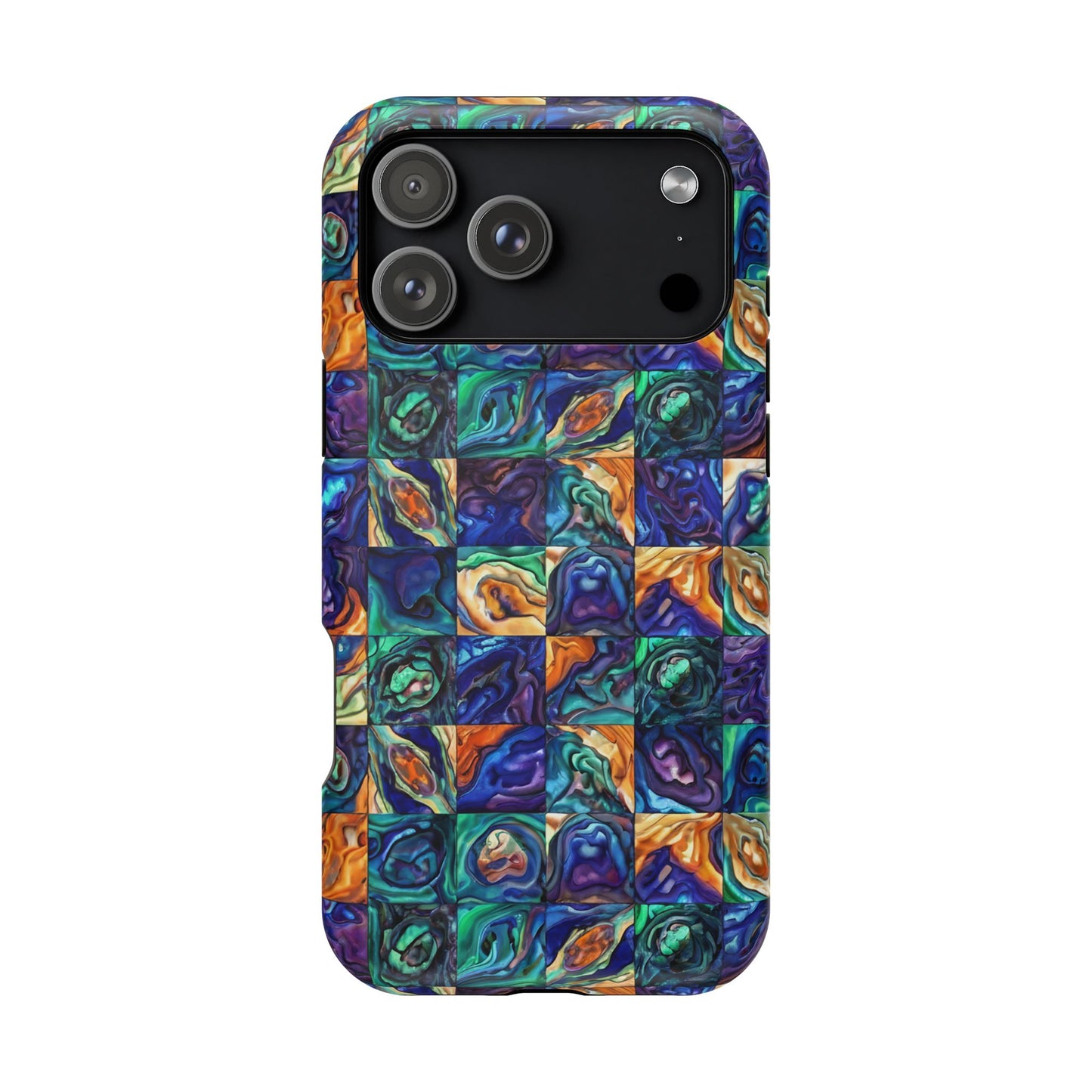 Abstract Purple & Green Seascape Magnetic Impact-Resistant iPhone Case