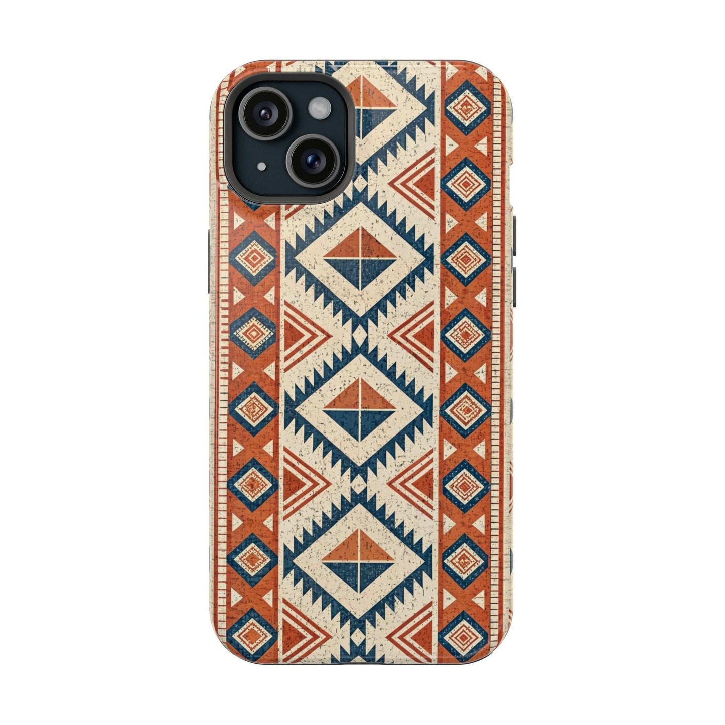 iPhone case with durable tribal inspired pattern and magnetic tough protection
