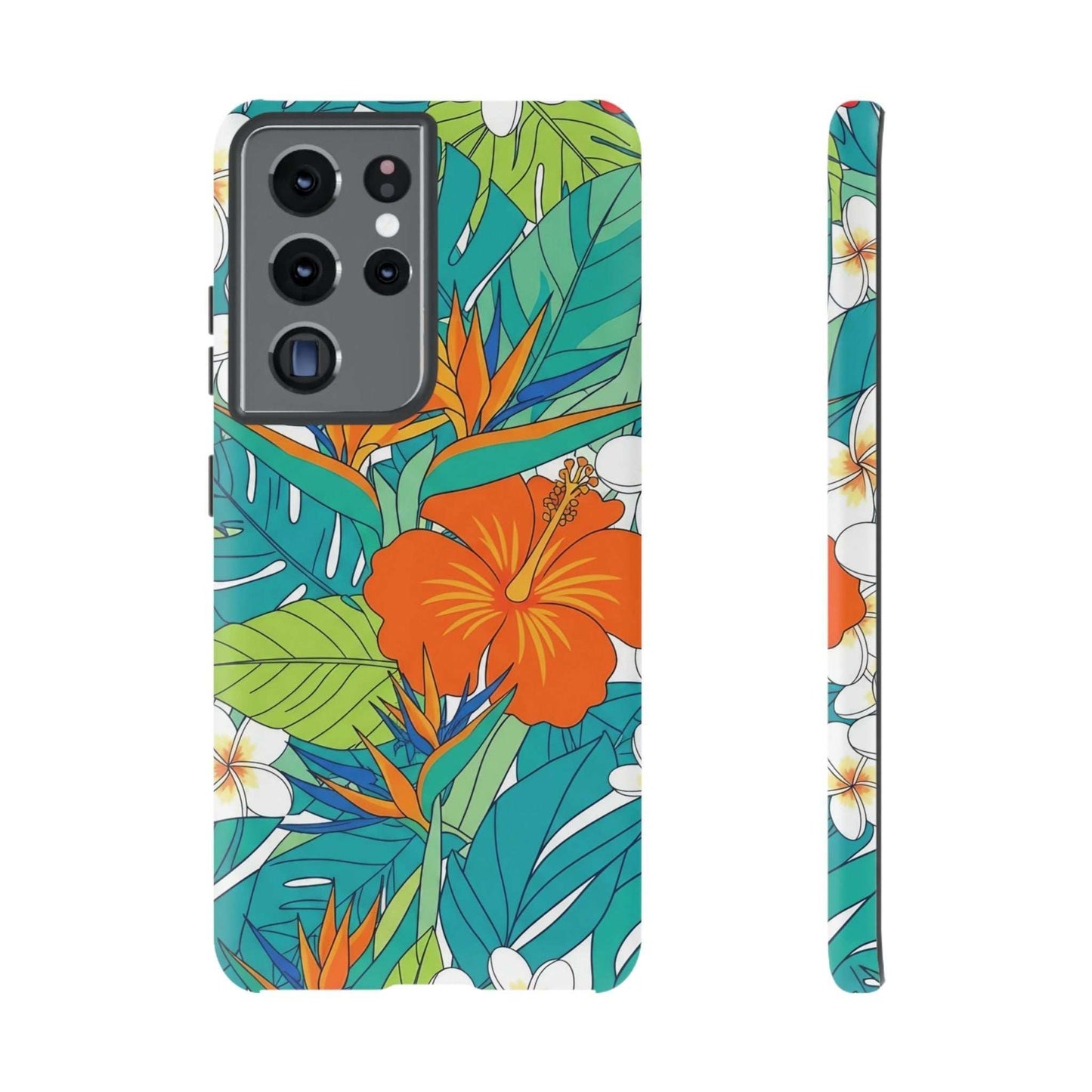 Vibrant Floral Samsung Case with colorful tropical flower design and durable protective cover