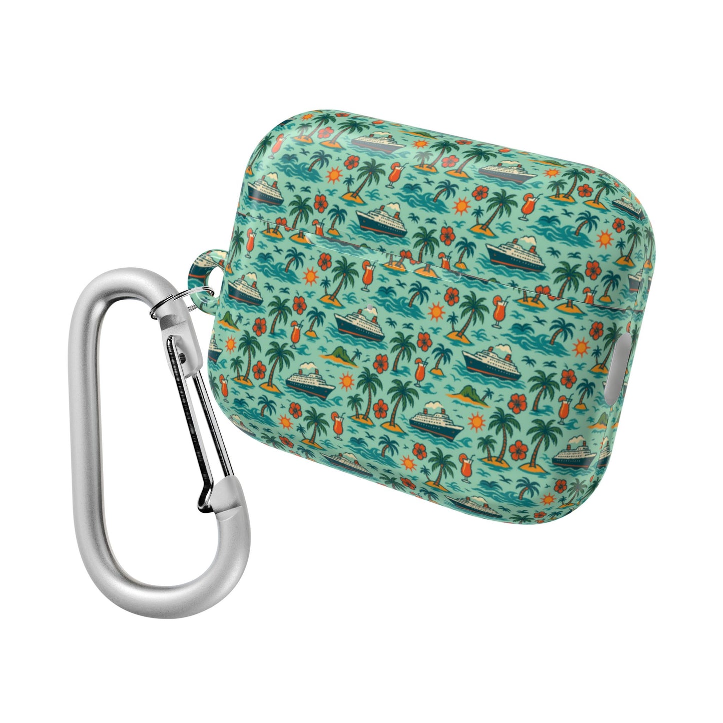 Cruise Ship and Palm Trees AirPod Case