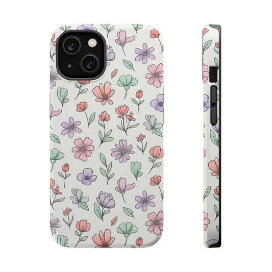 Artistic Floral iPhone Case — Magnetic Impact-Resistant Protection