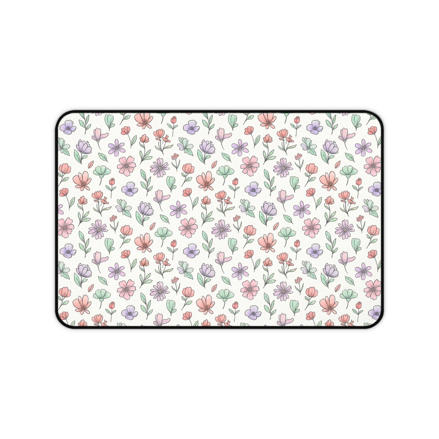 Artistic Floral Desk Mat — Botanical Flower Mouse Pad