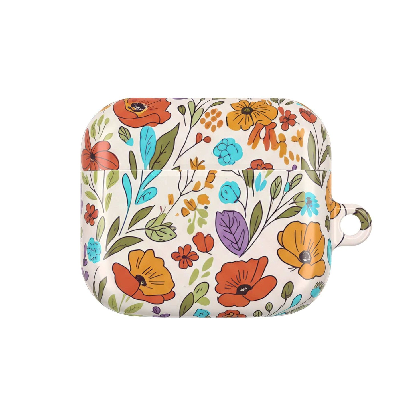 Floral Drawing AirPod Case — Botanical Sketch Protective Cover