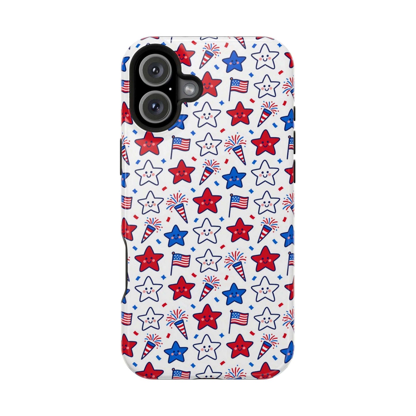 Kawaii 4th of July Phone Case – Cute Patriotic iPhone Case with MagSafe, Shockproof Protective Cover