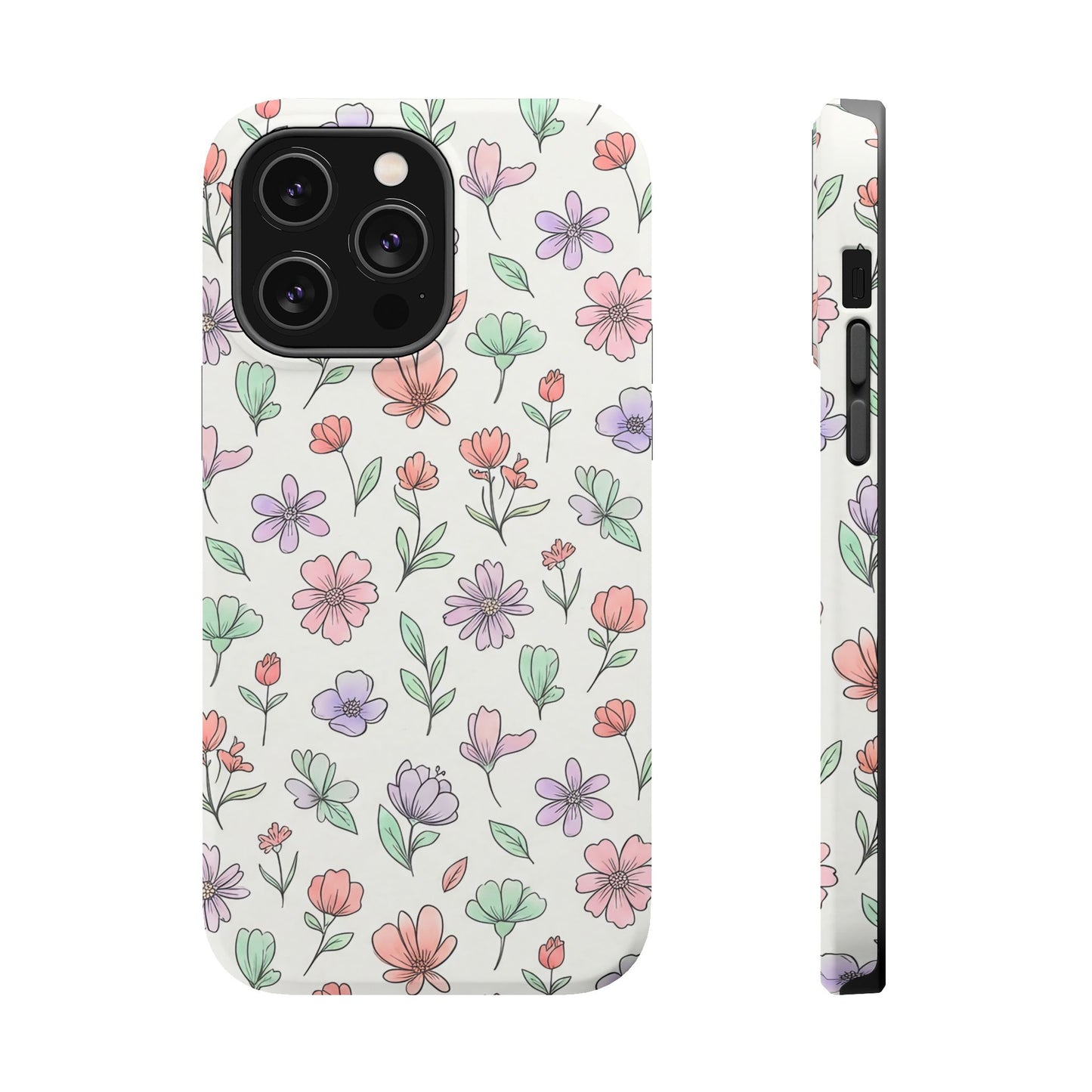 Artistic Floral iPhone Case — Magnetic Impact-Resistant Protection
