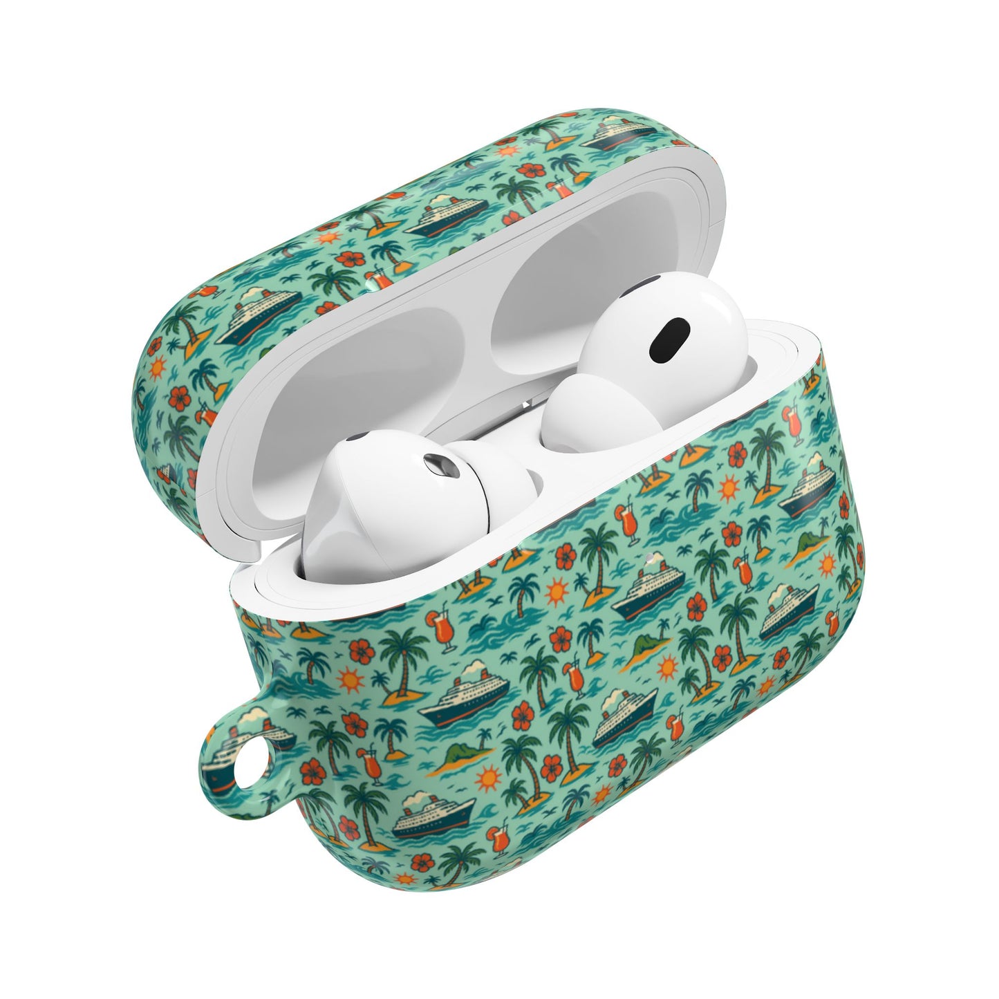 Cruise Ship and Palm Trees AirPod Case
