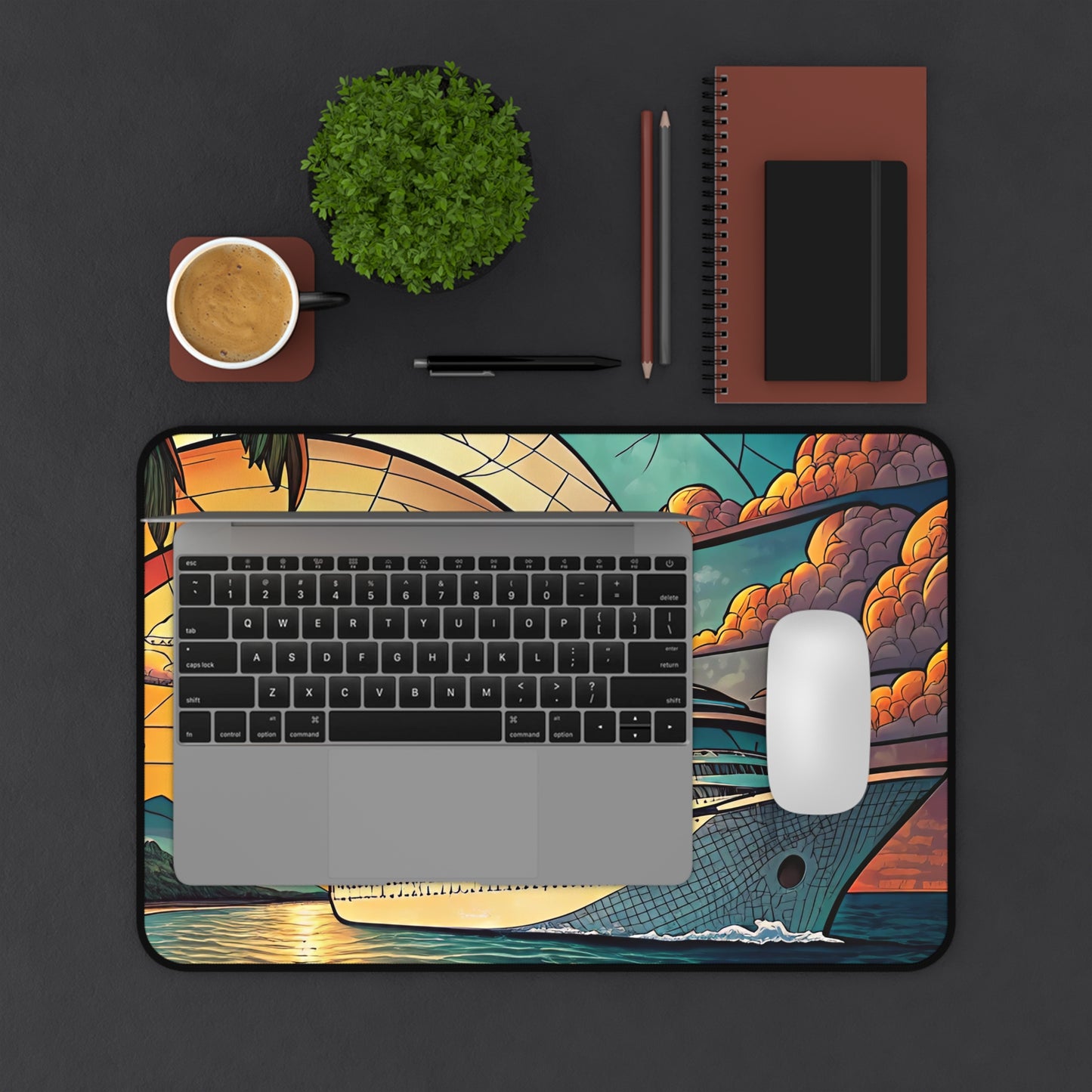 Cruise Life Stained Glass Inspired Desk Mat