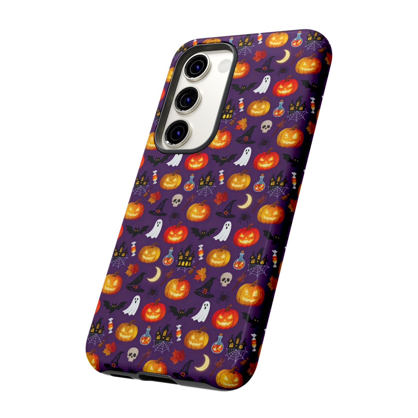Halloween Pattern Tough Phone Case — Cute Pumpkin, Ghost & Skull