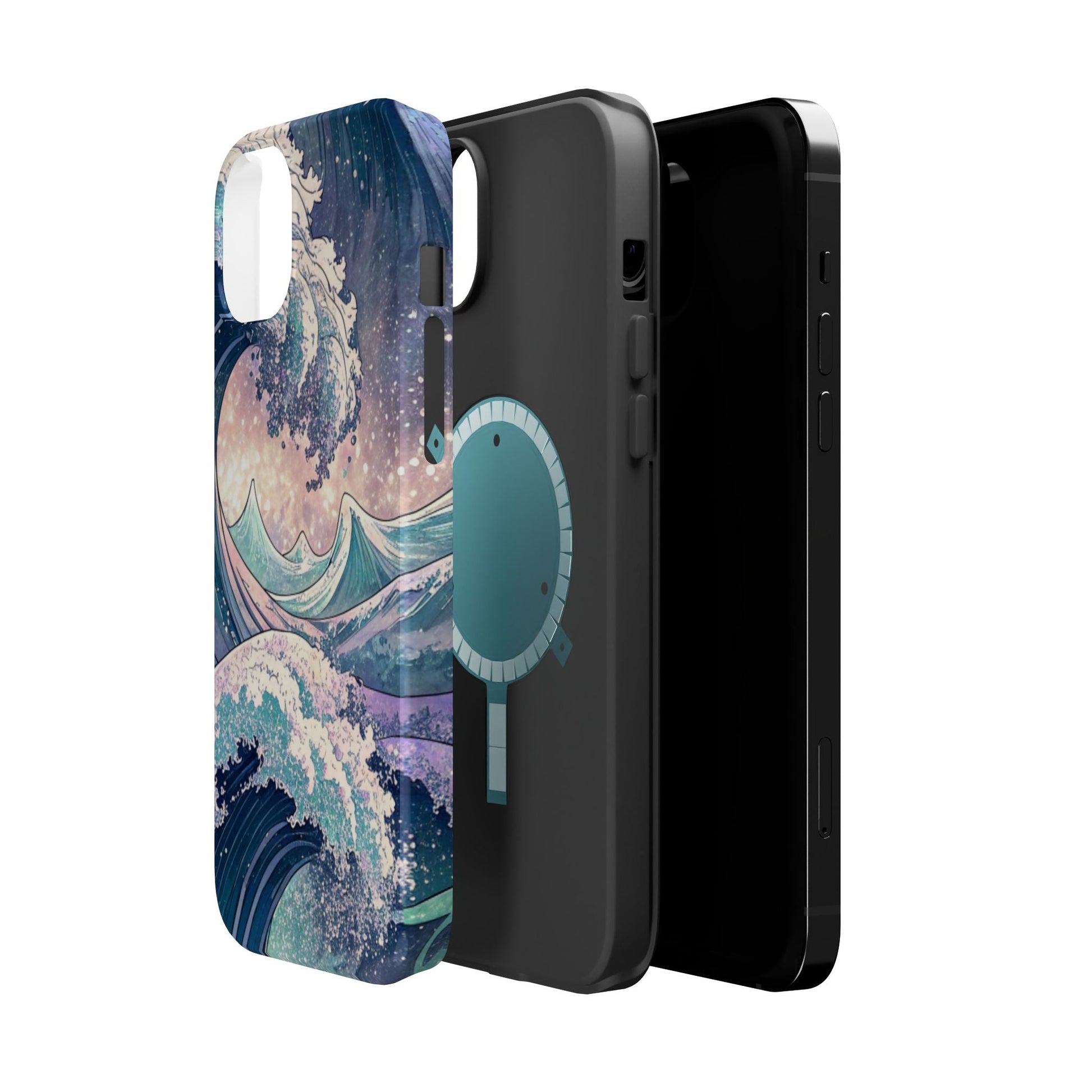 Crashing Waves Design magnetic tough MagSafe iPhone case with dual-layer protection and ocean wave artwork