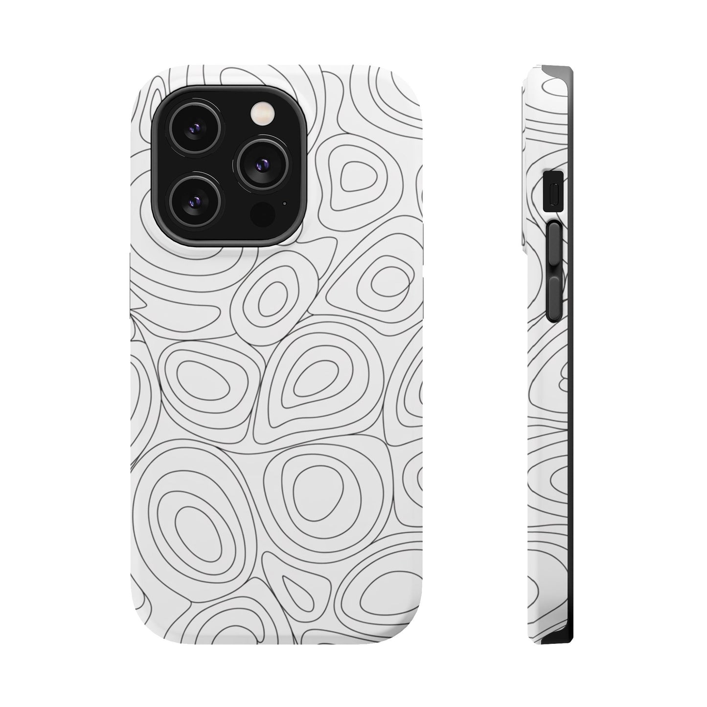 Black and White Abstract Circles Design iPhone Tough Case