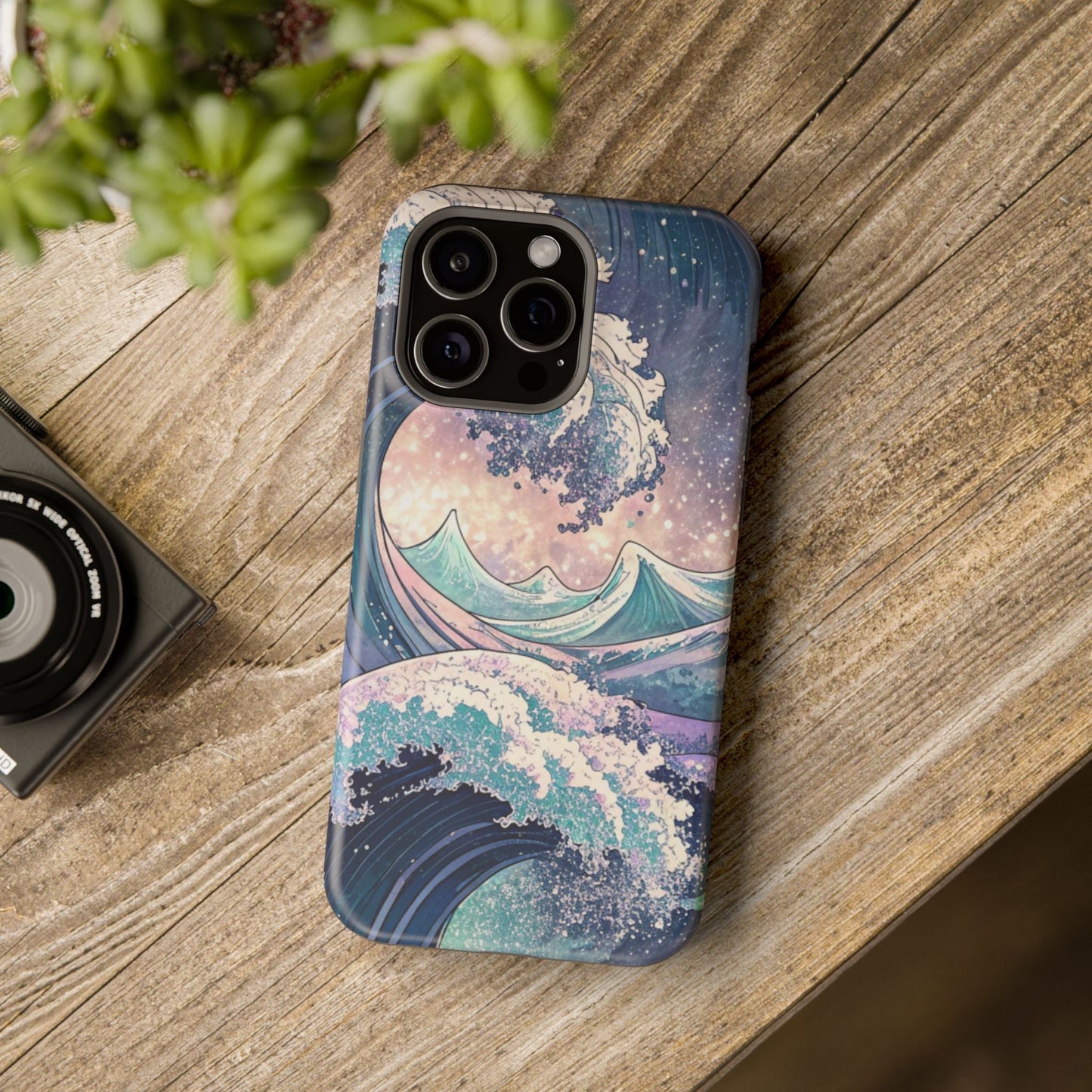 Crashing Waves Design iPhone case with ocean wave artwork and MagSafe protection