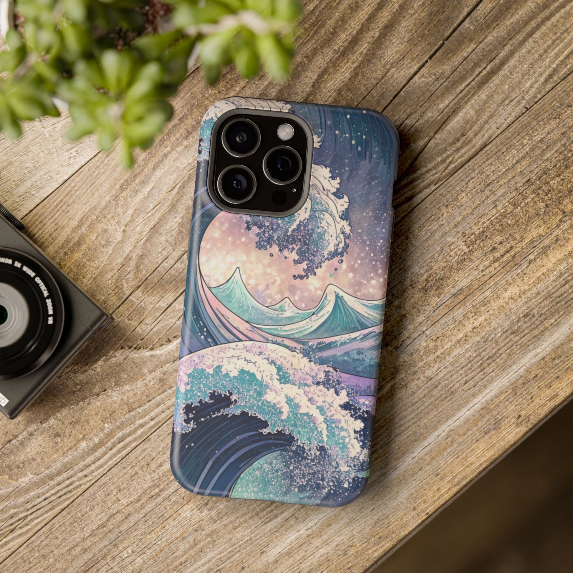 Crashing Waves Design iPhone case with ocean wave artwork and MagSafe protection