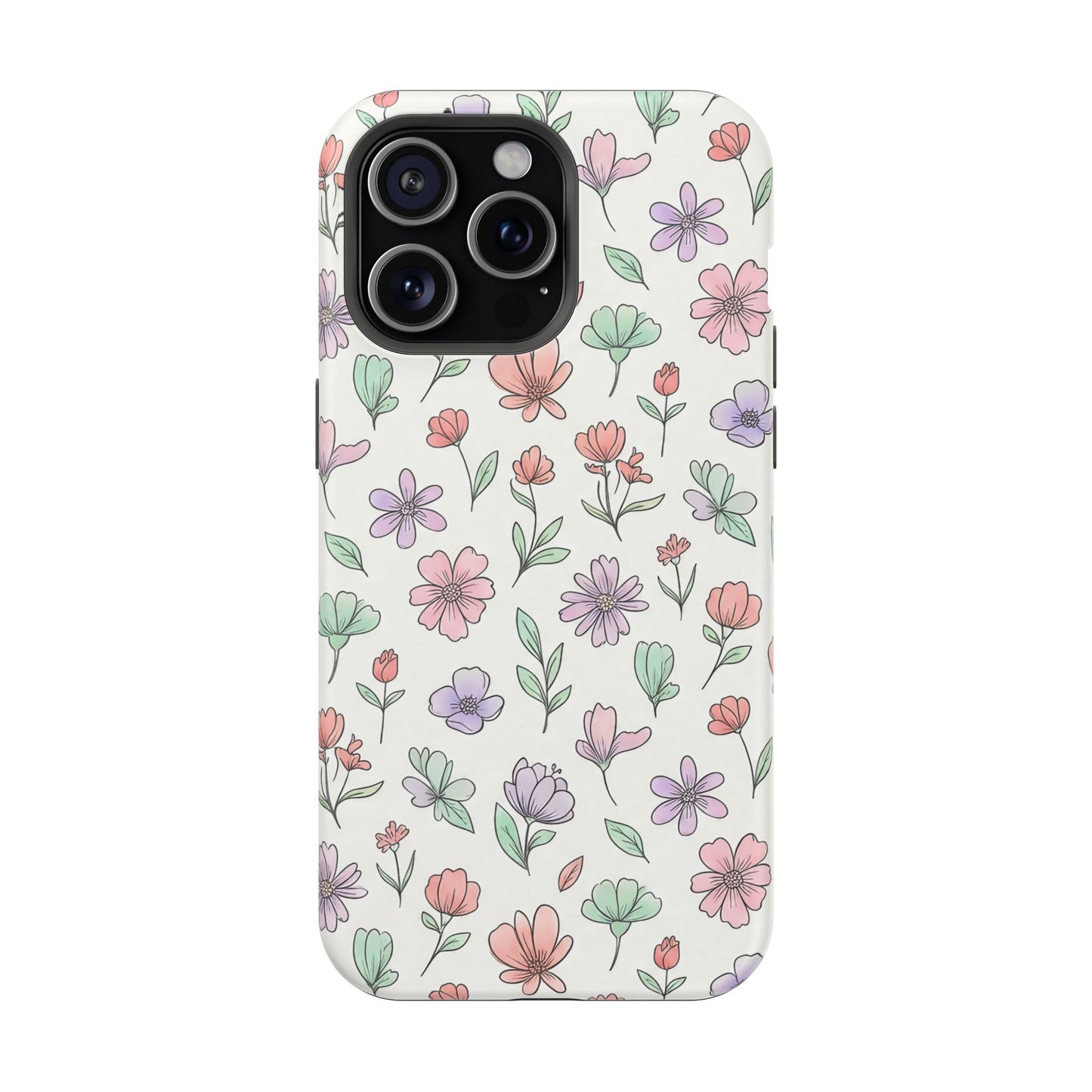 Artistic Floral iPhone Case — Magnetic Impact-Resistant Protection