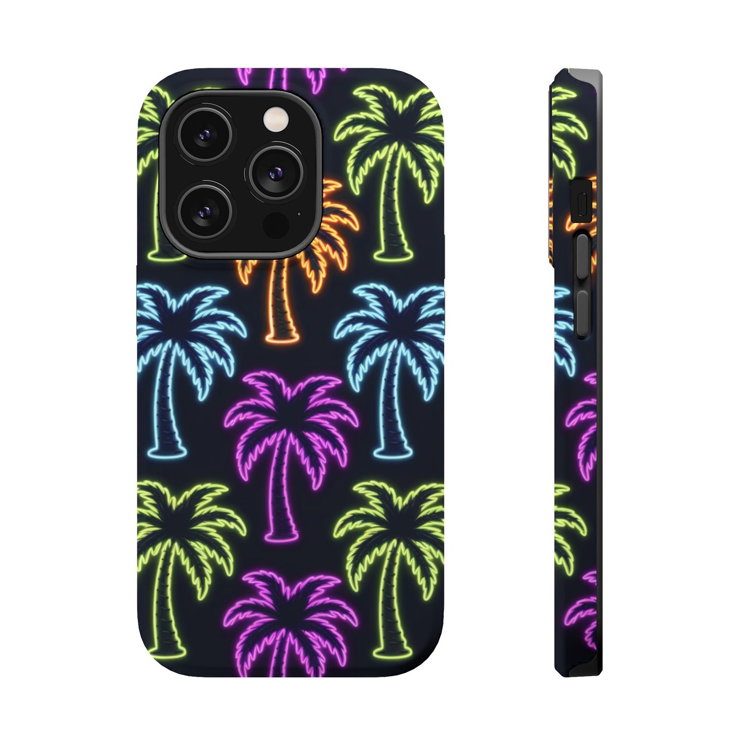 Neon Palm Tree iPhone Tough Case