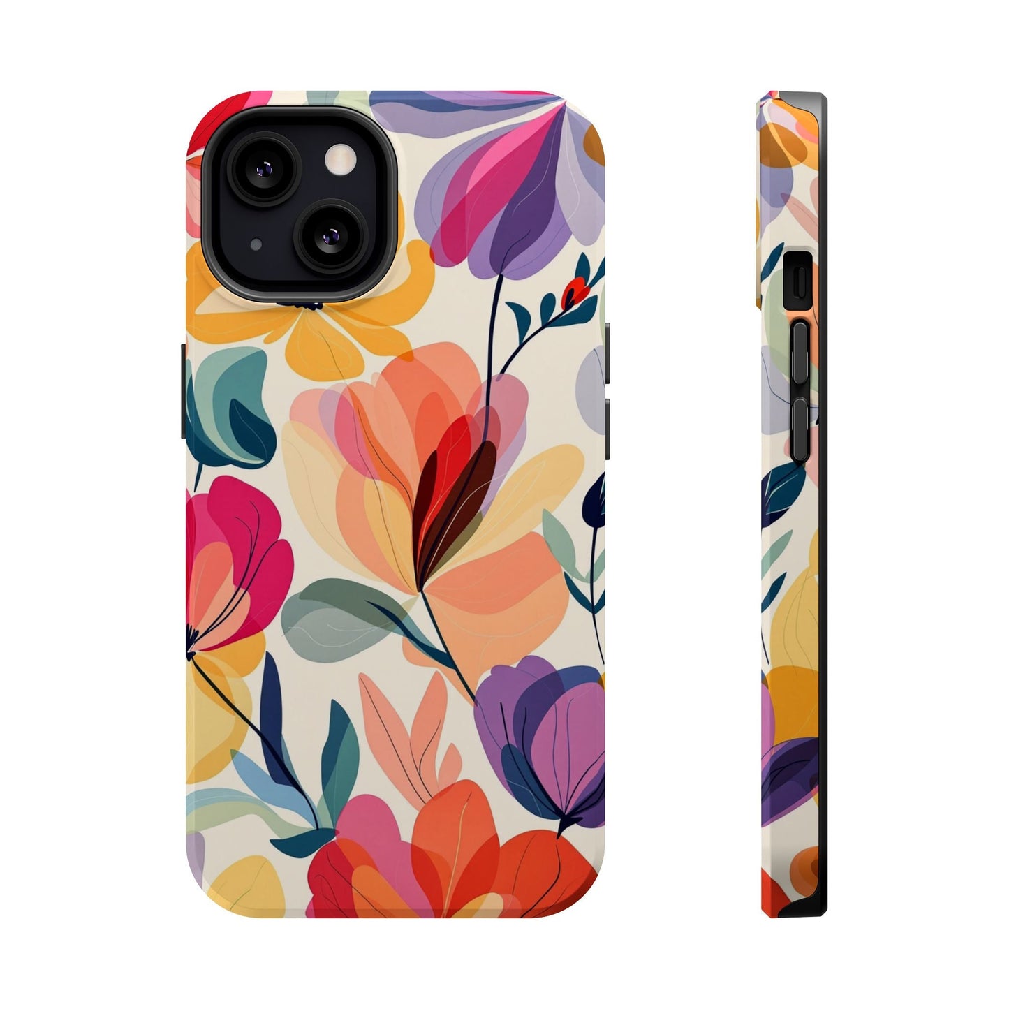 Watercolor Floral iPhone Case with vibrant multi-color floral design and durable protective cover