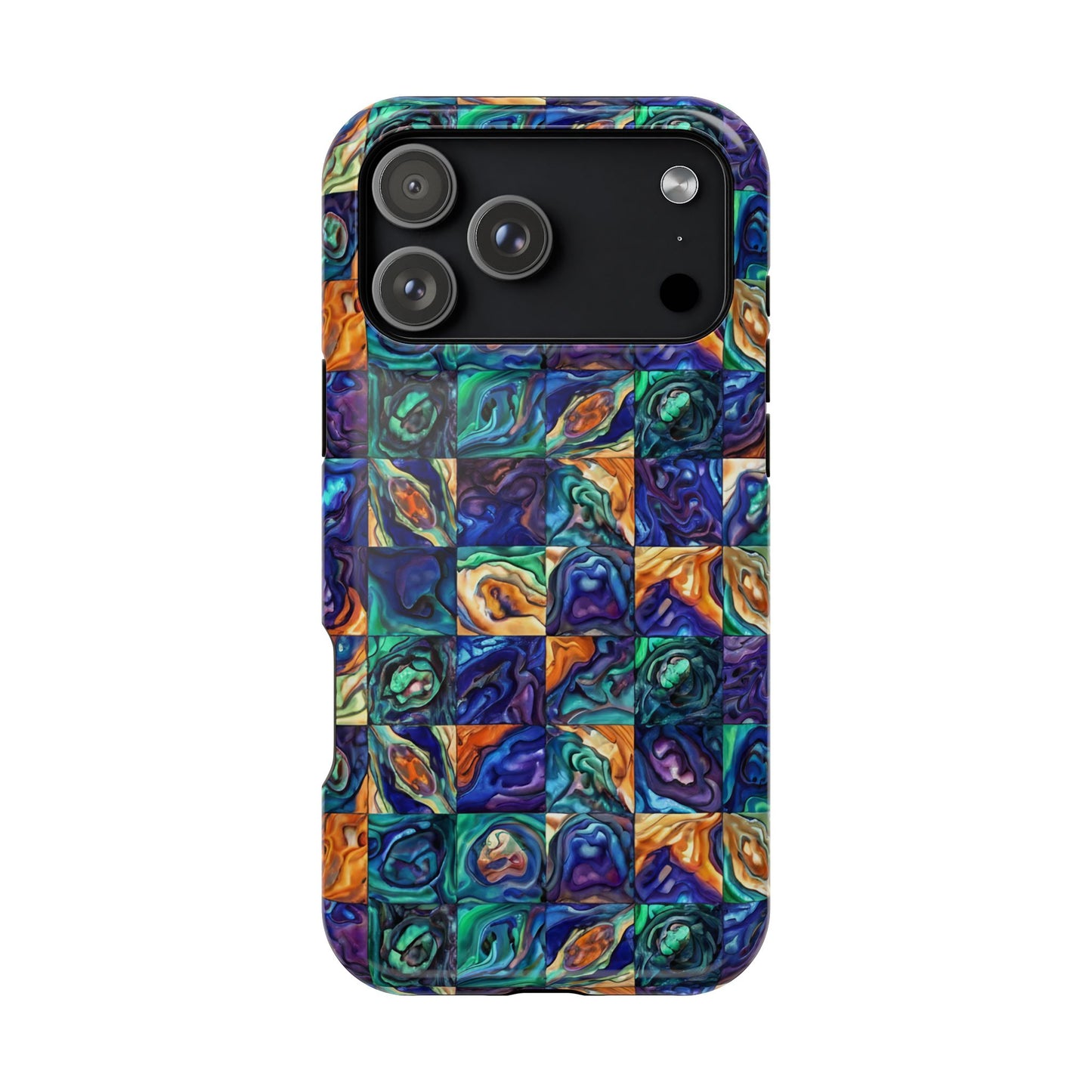 Abstract Purple & Green Seascape Magnetic Impact-Resistant iPhone Case